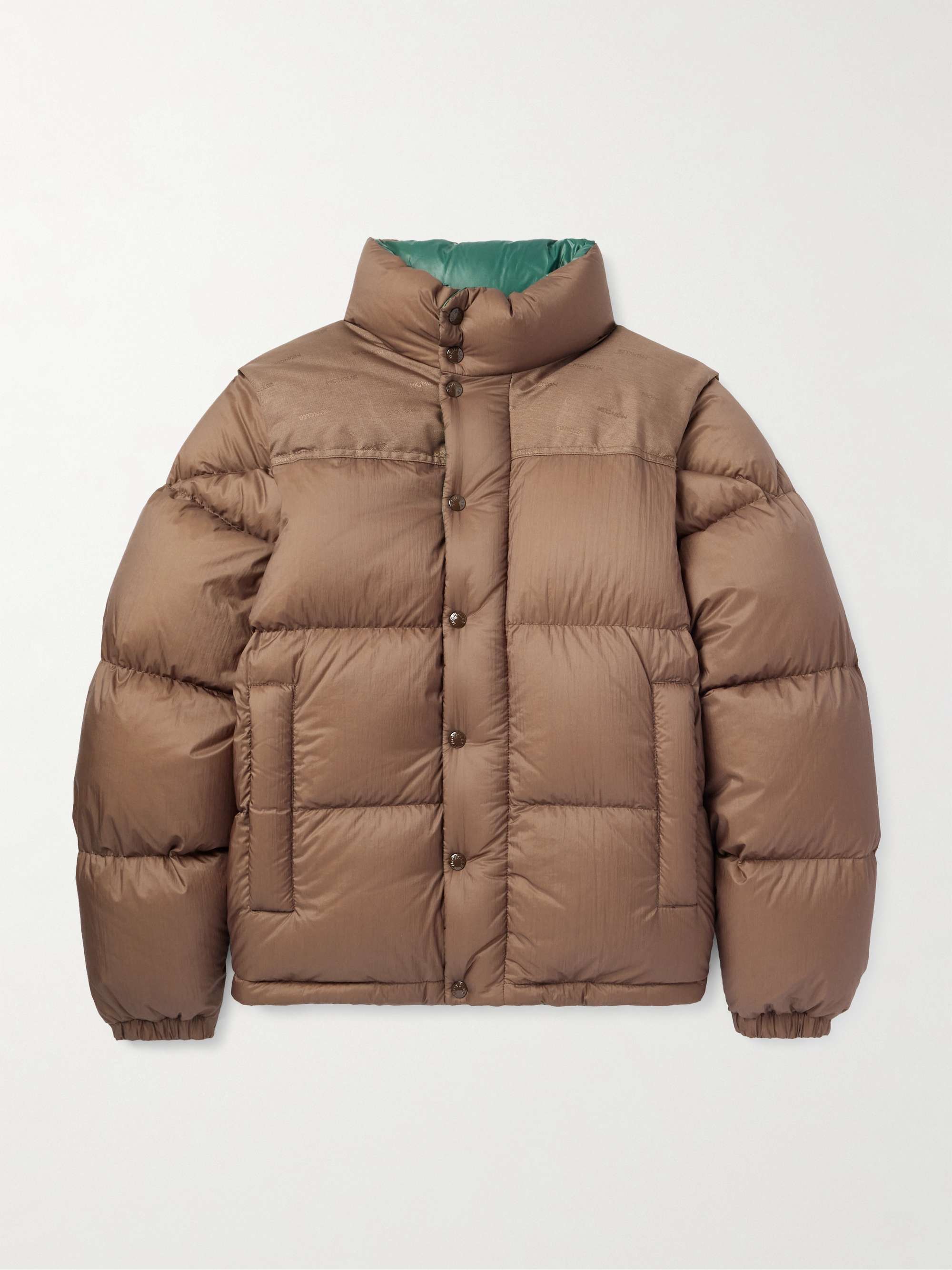 Reversible Convertible Canvas-Trimmed Quilted Shell Down Jacket view