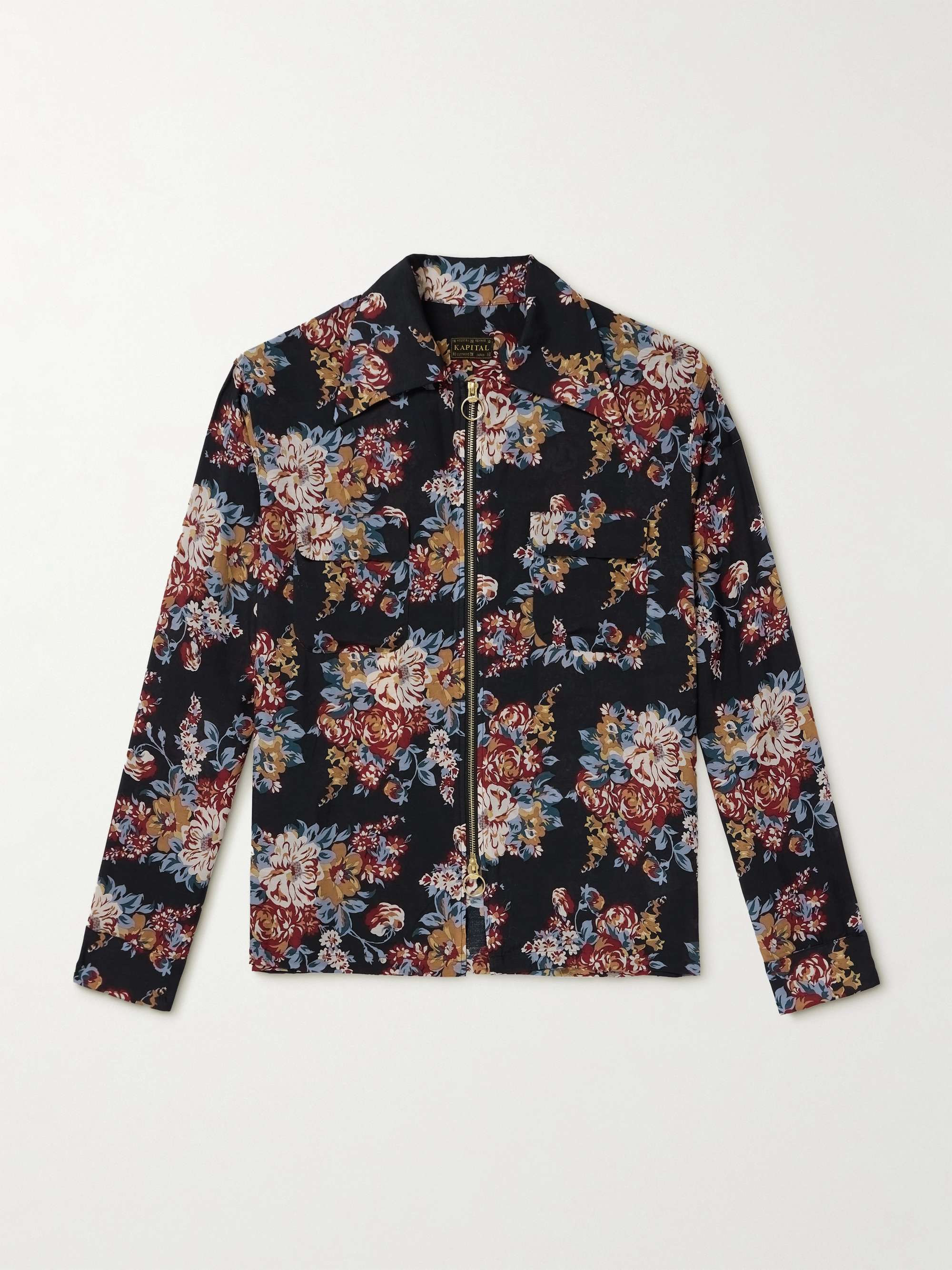 Floral-Print Twill Jacket view
