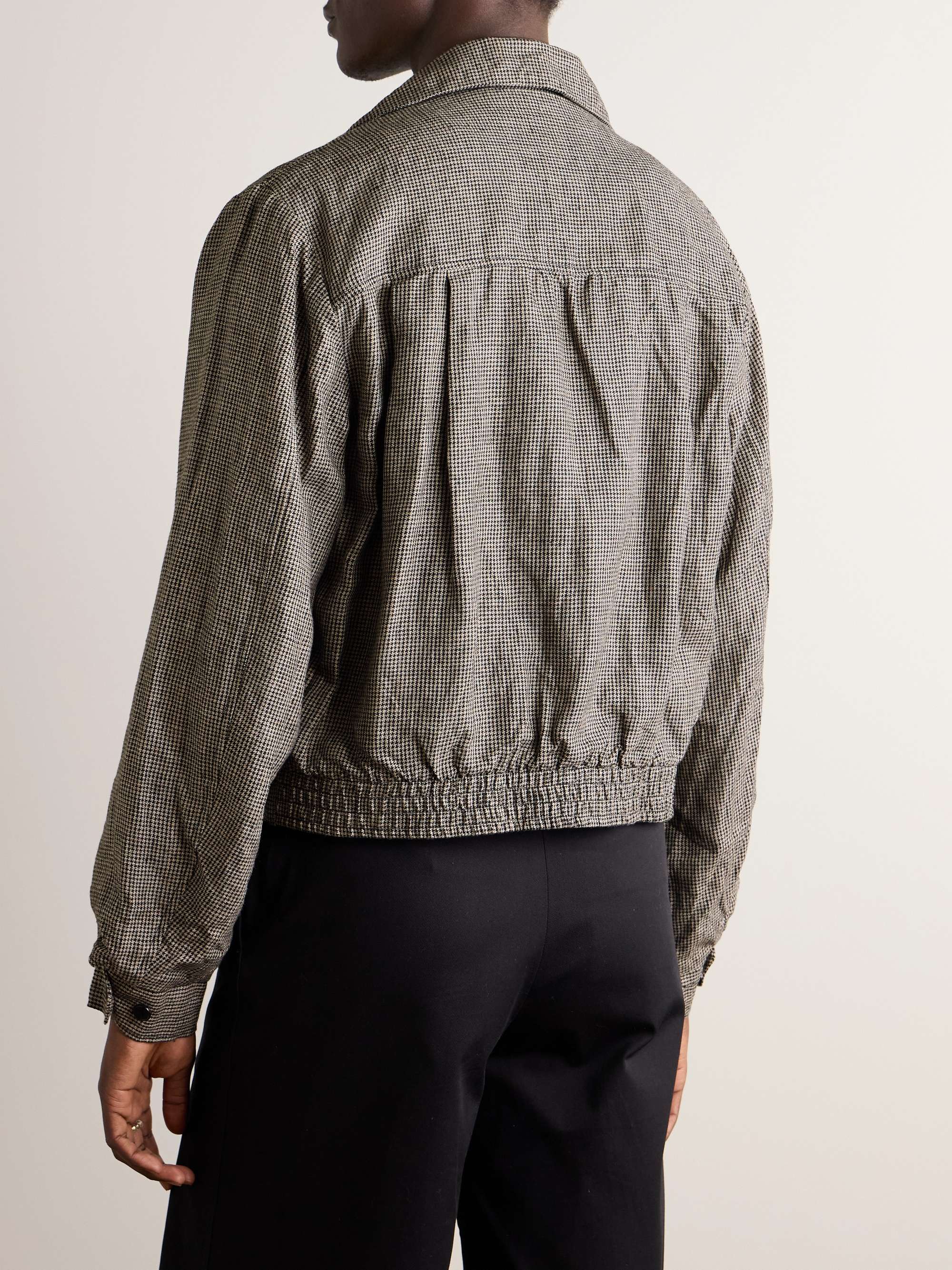 Houndstooth Linen Blouson Jacket view