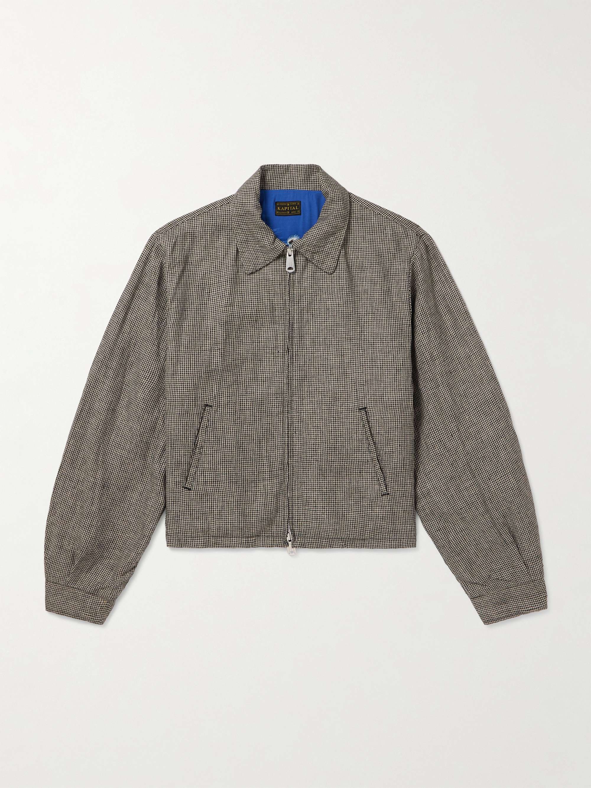 Houndstooth Linen Blouson Jacket view