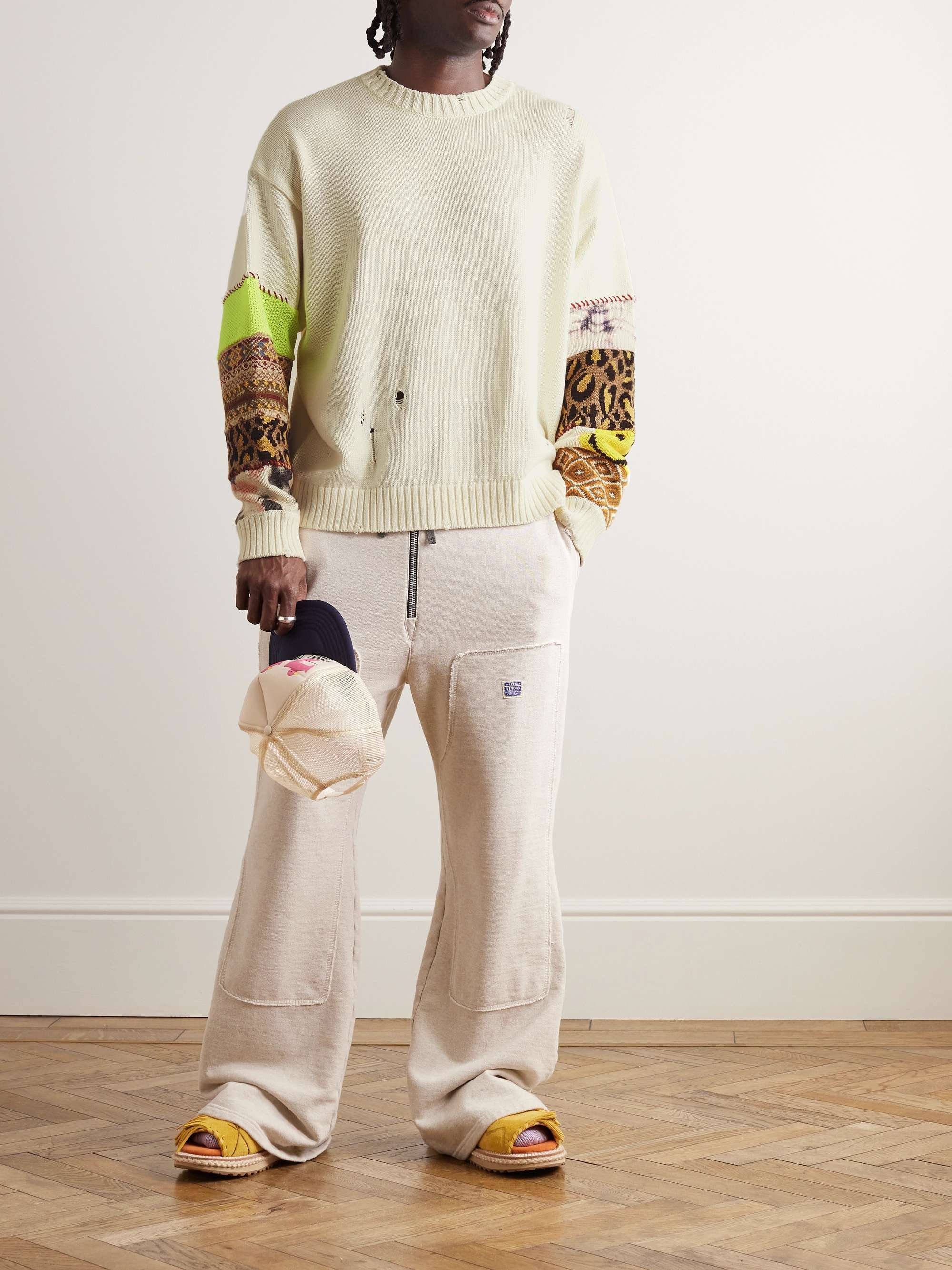 5G Distressed Jacquard-Knit Sweater view