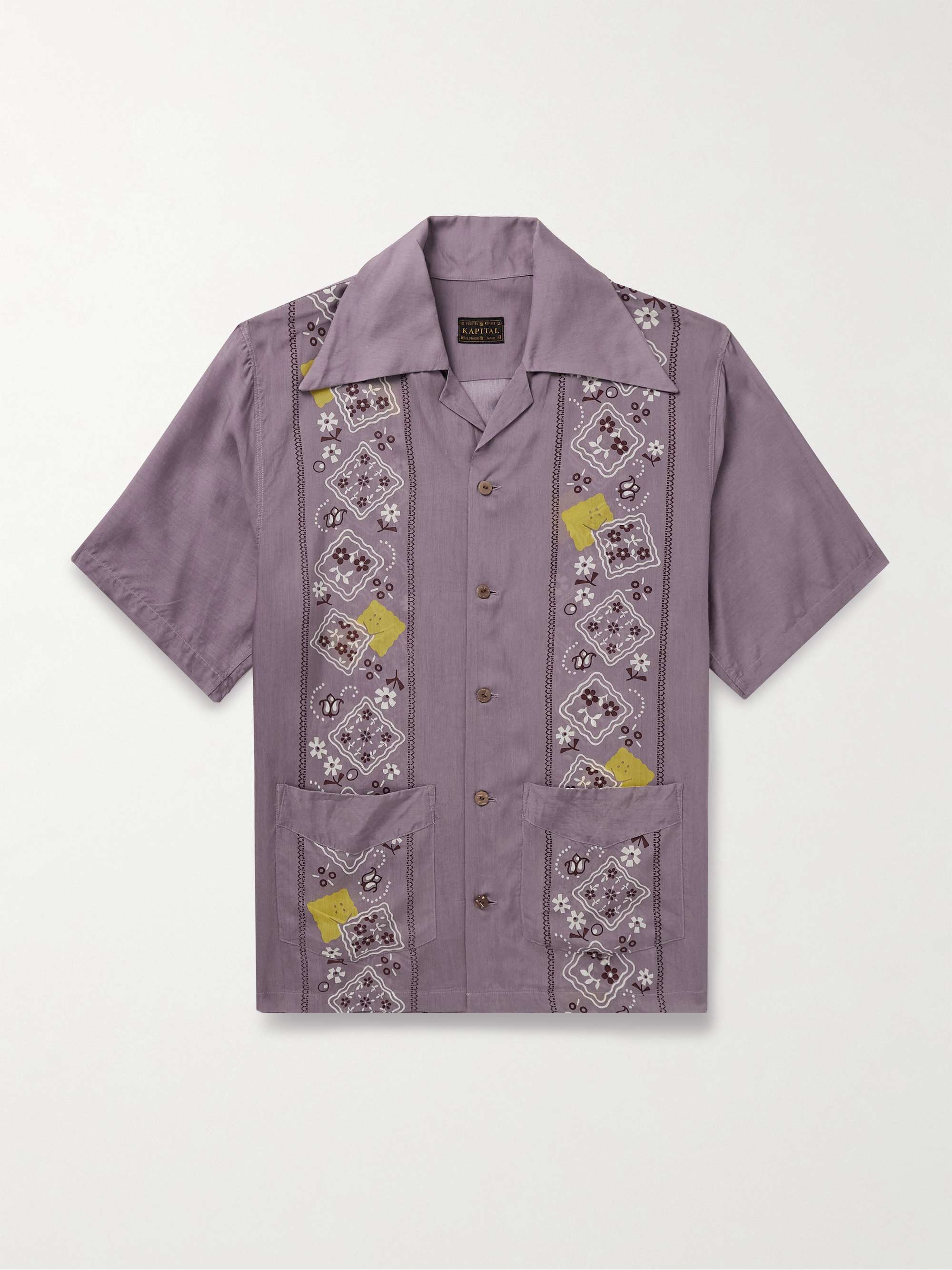 Peckish Rainbowy Wrangle Camp-Collar Printed Voile Shirt view