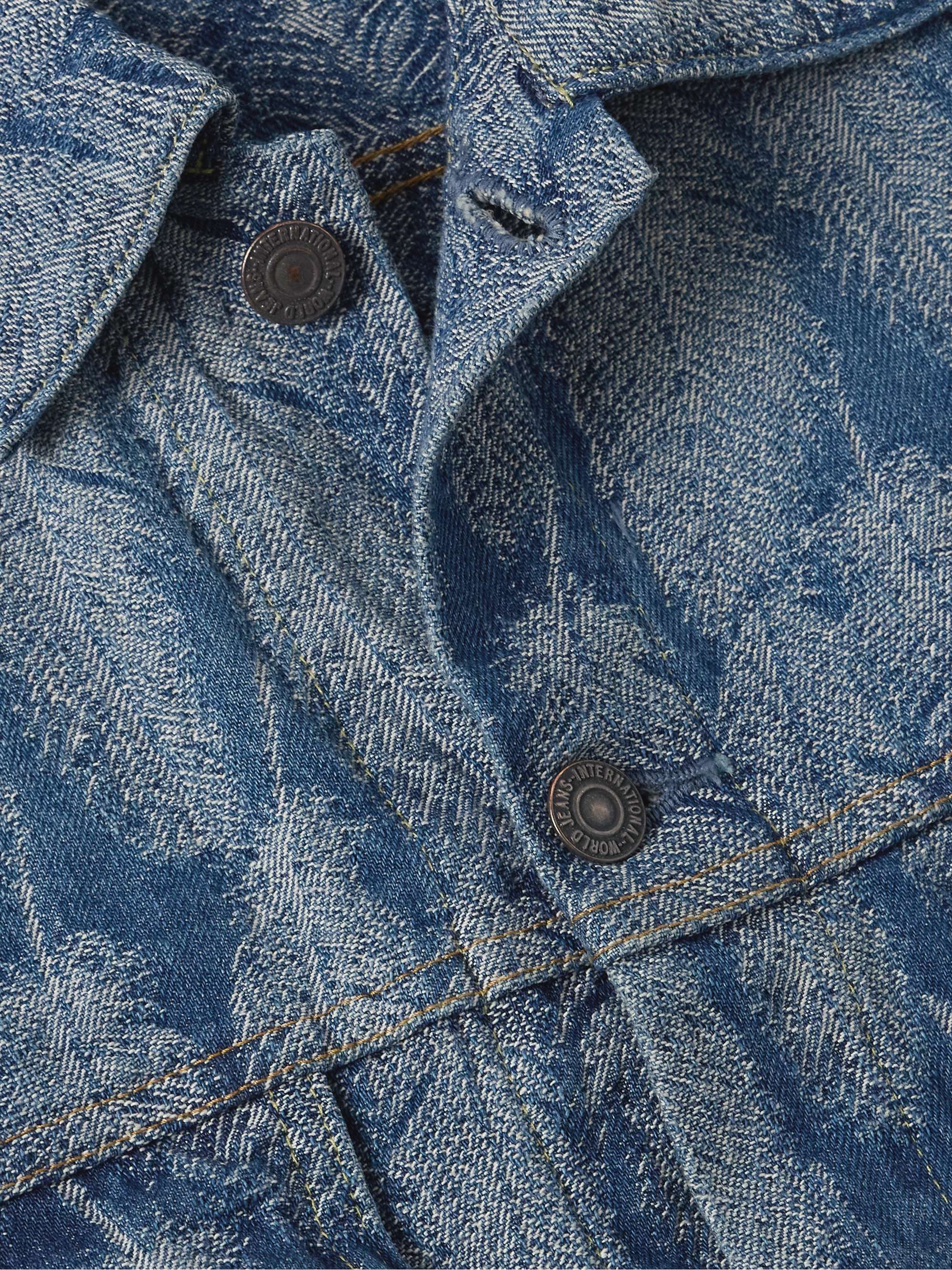 Magpie Distressed Denim-Jacquard Jacket view
