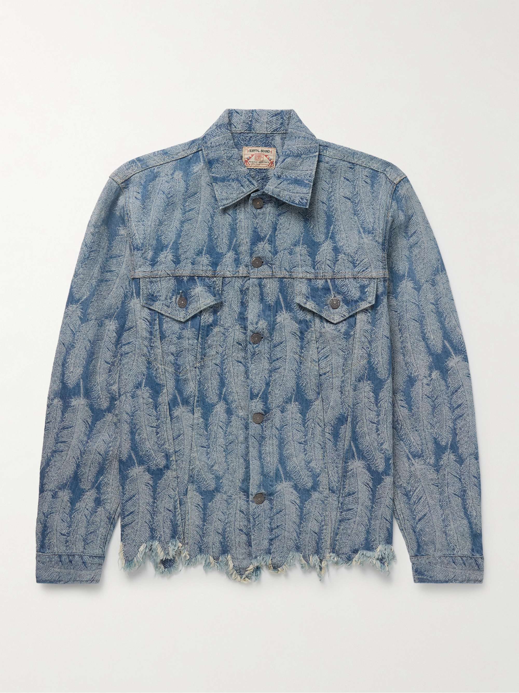 Magpie Distressed Denim-Jacquard Jacket view