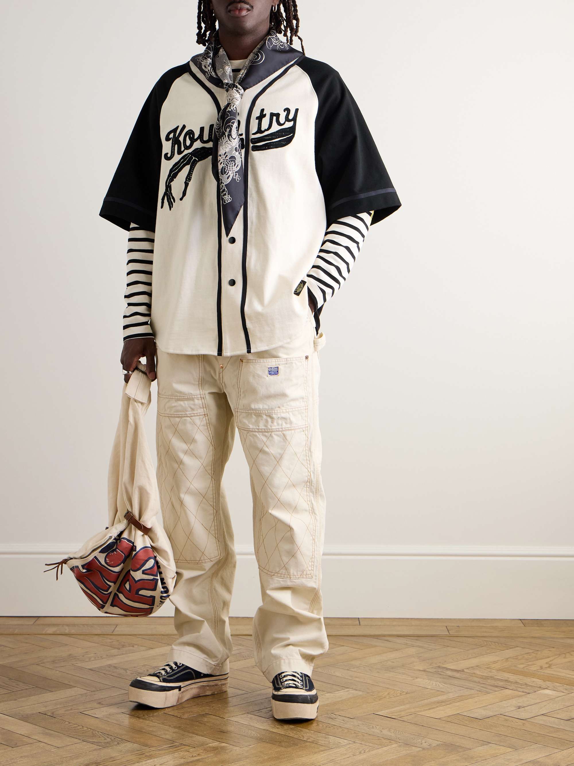 Oversized Logo-Appliquéd Cotton-Jersey Shirt view