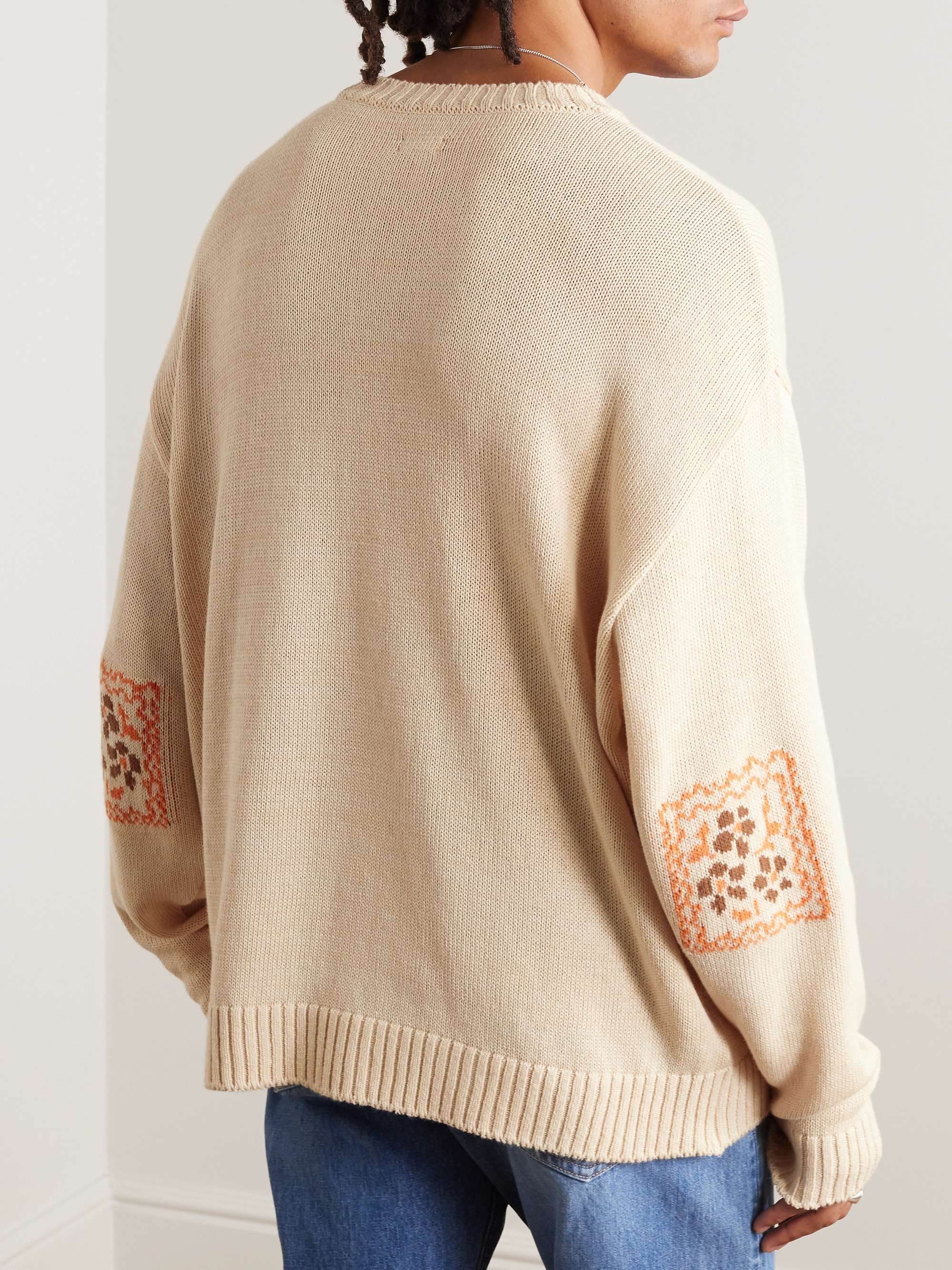 Kookei Jacquard-Knitted Cotton-Blend Sweater view