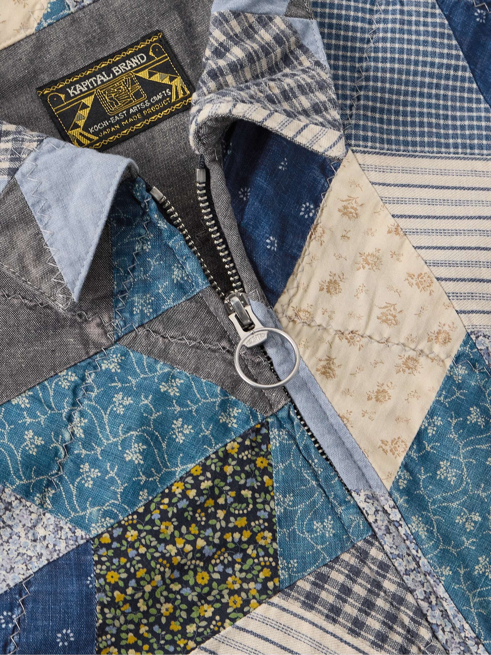 Yabane Cropped Quilted Patchwork Cotton and Linen-Blend Jacket view
