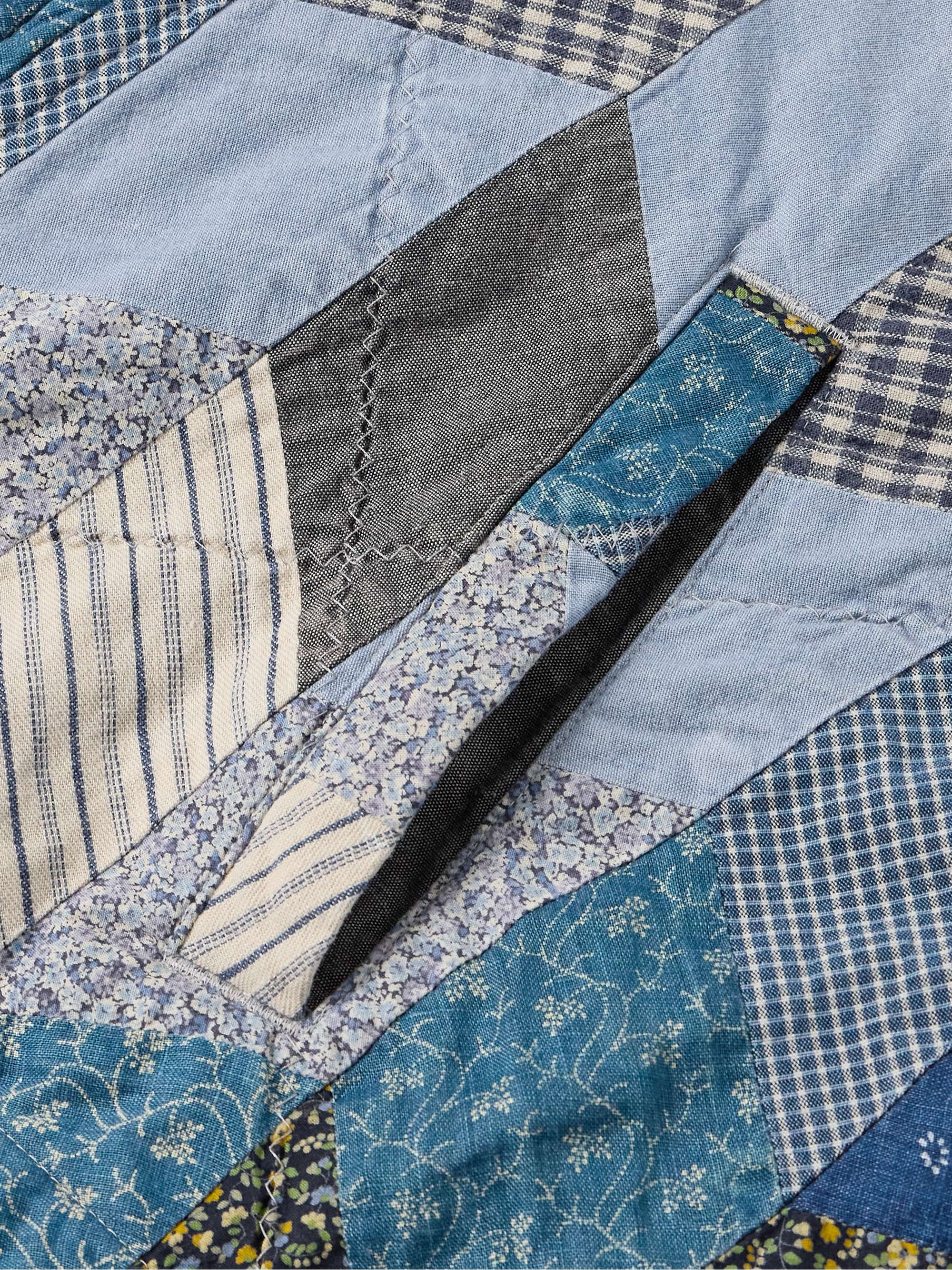 Yabane Cropped Quilted Patchwork Cotton and Linen-Blend Jacket view
