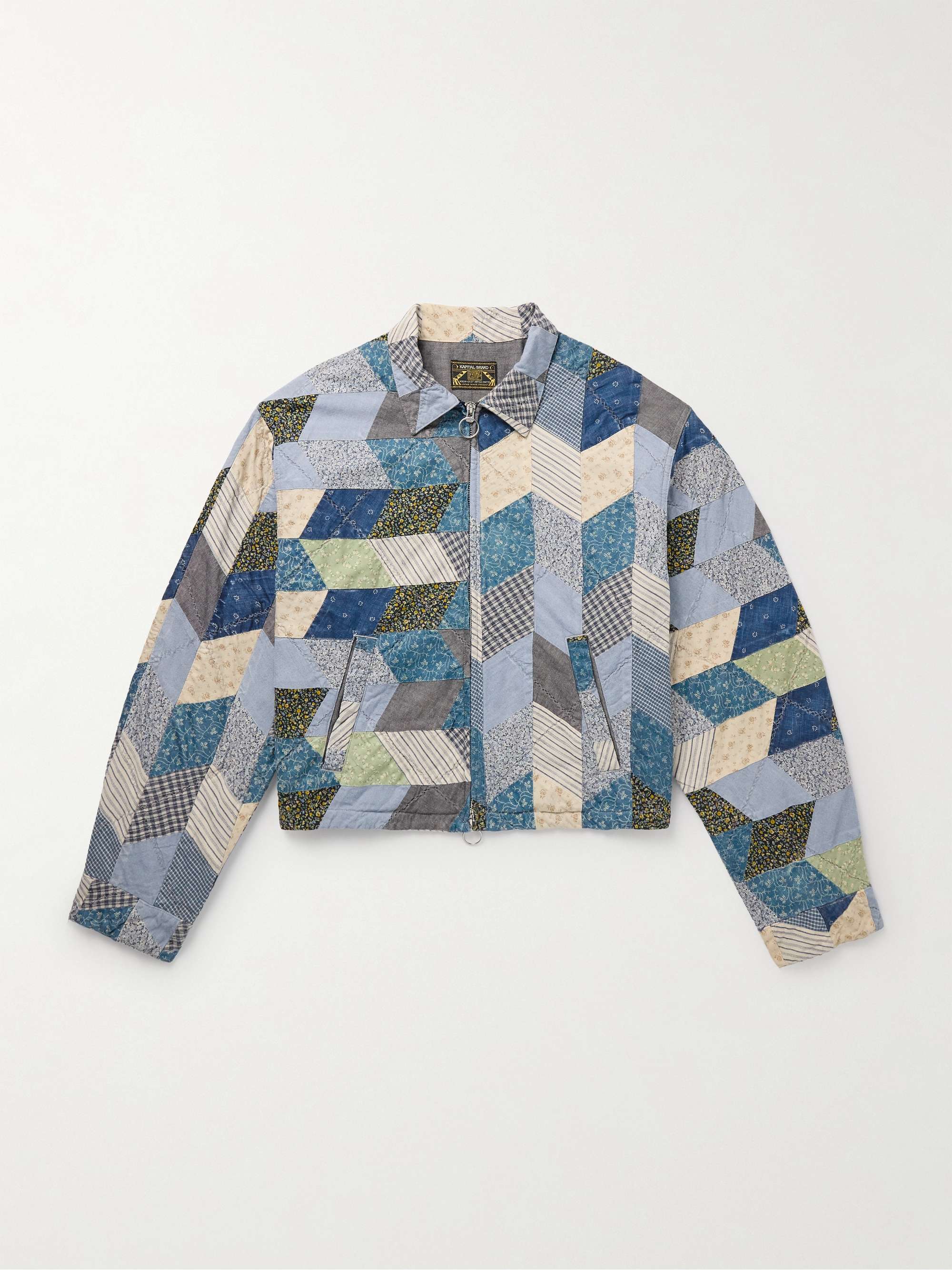 Yabane Cropped Quilted Patchwork Cotton and Linen-Blend Jacket view