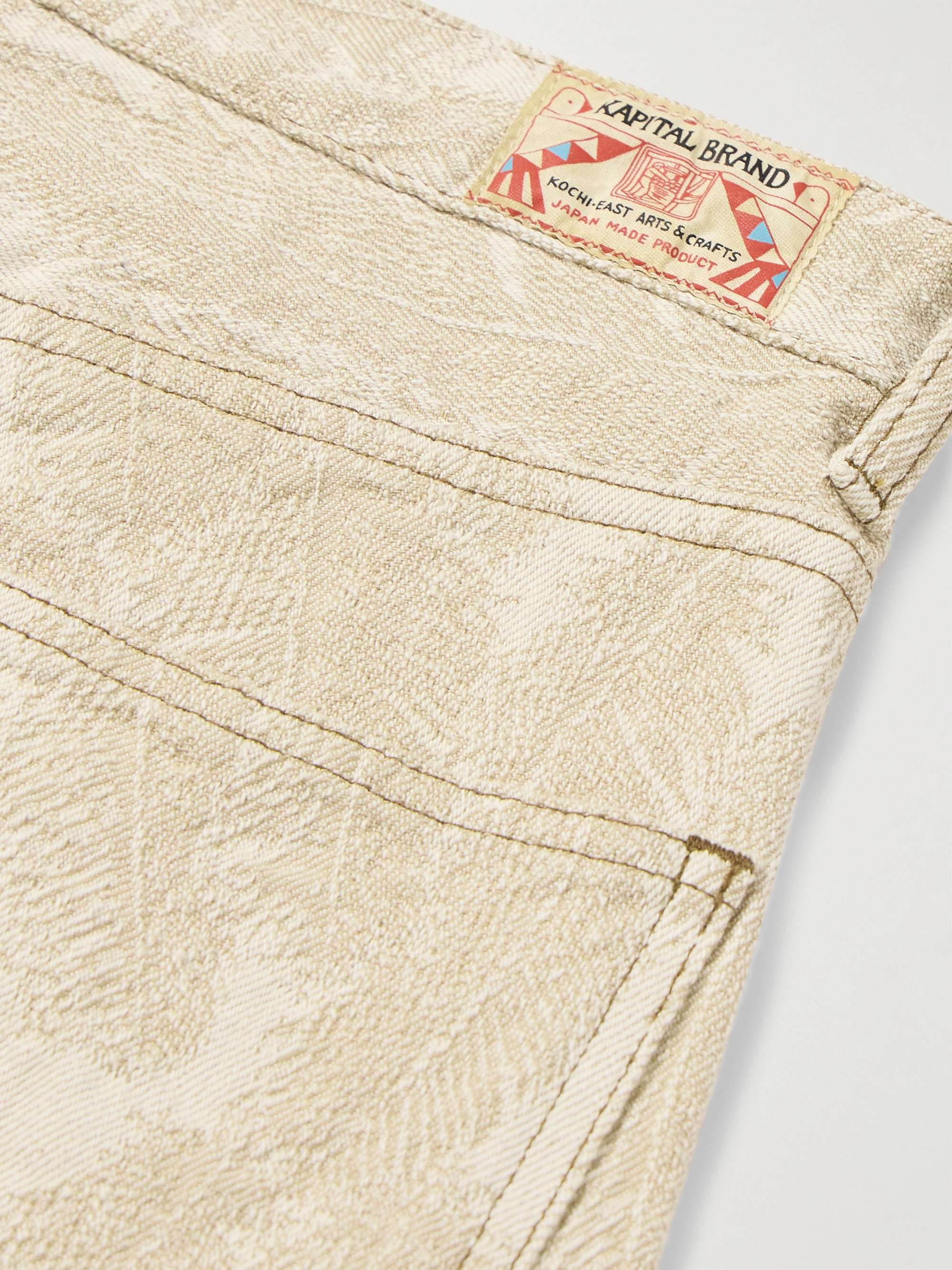 Magpie Slim-Fit Flared Jacquard Jeans view