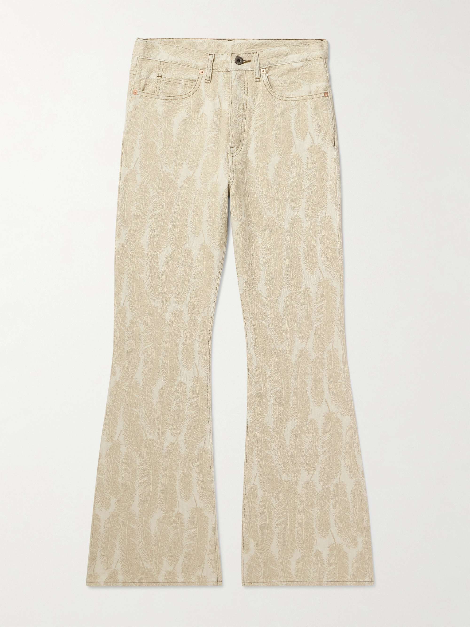 Magpie Slim-Fit Flared Jacquard Jeans view