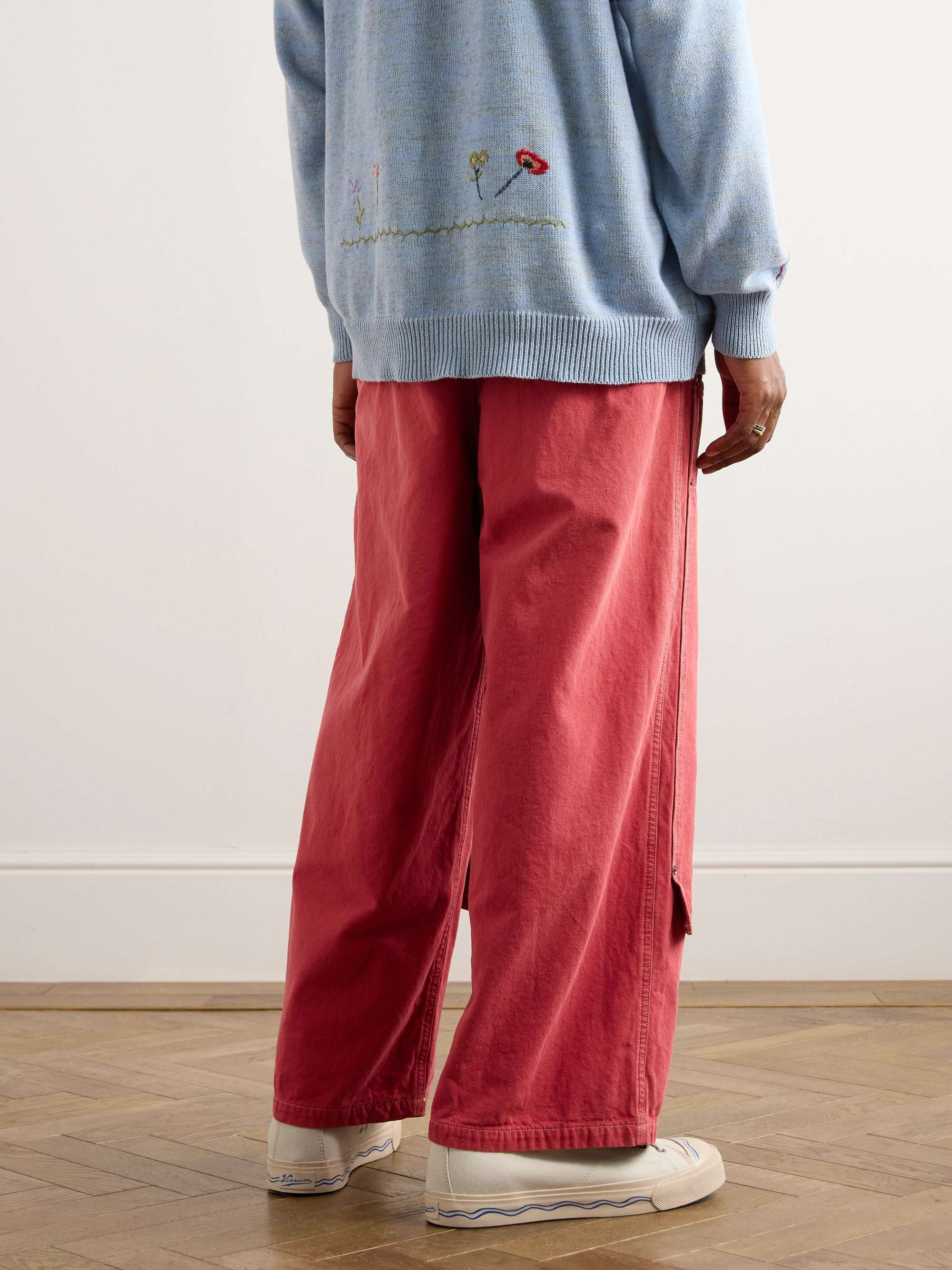 Panelled Cotton-Canvas Drawstring Trousers view