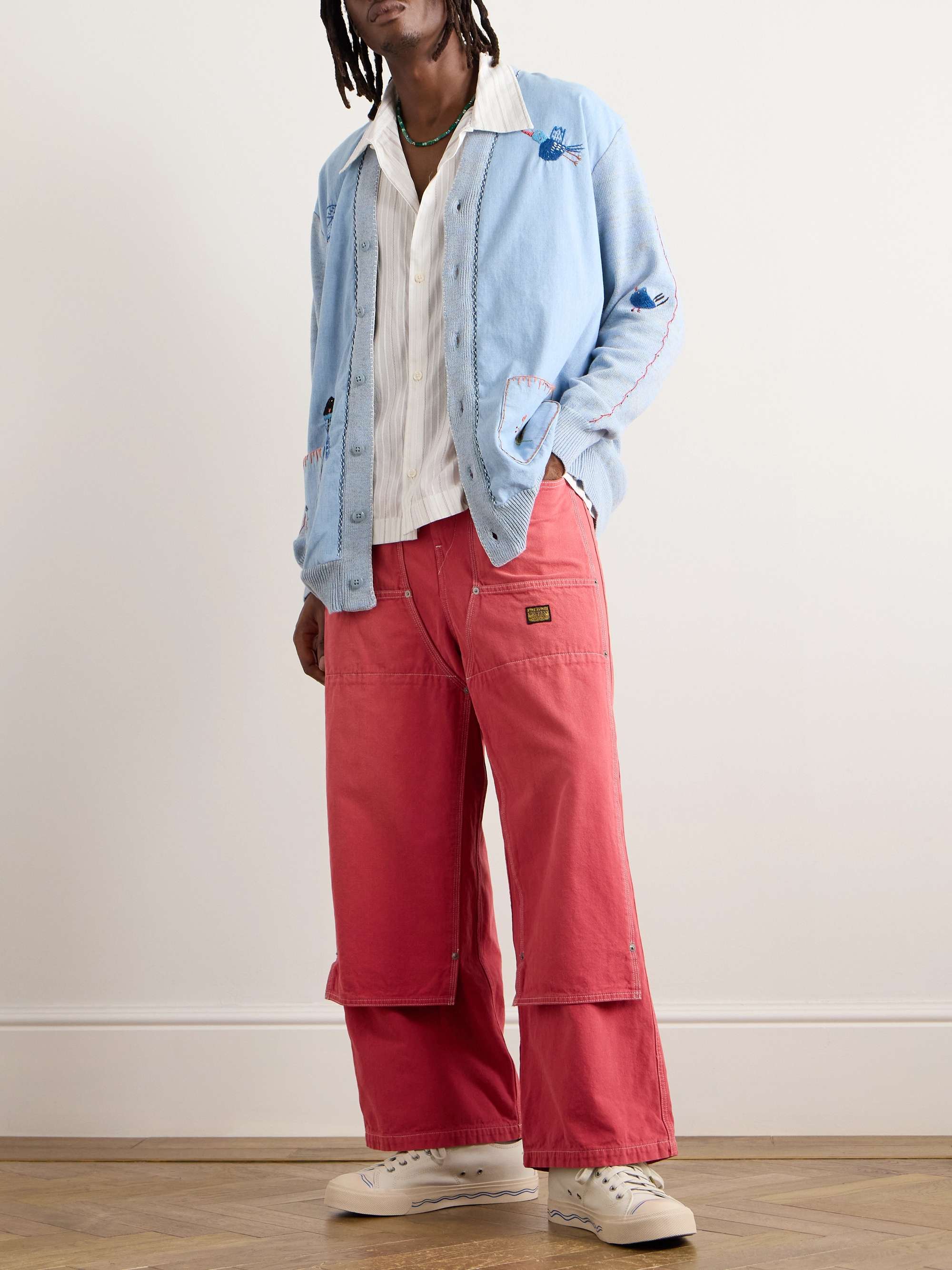 Panelled Cotton-Canvas Drawstring Trousers view