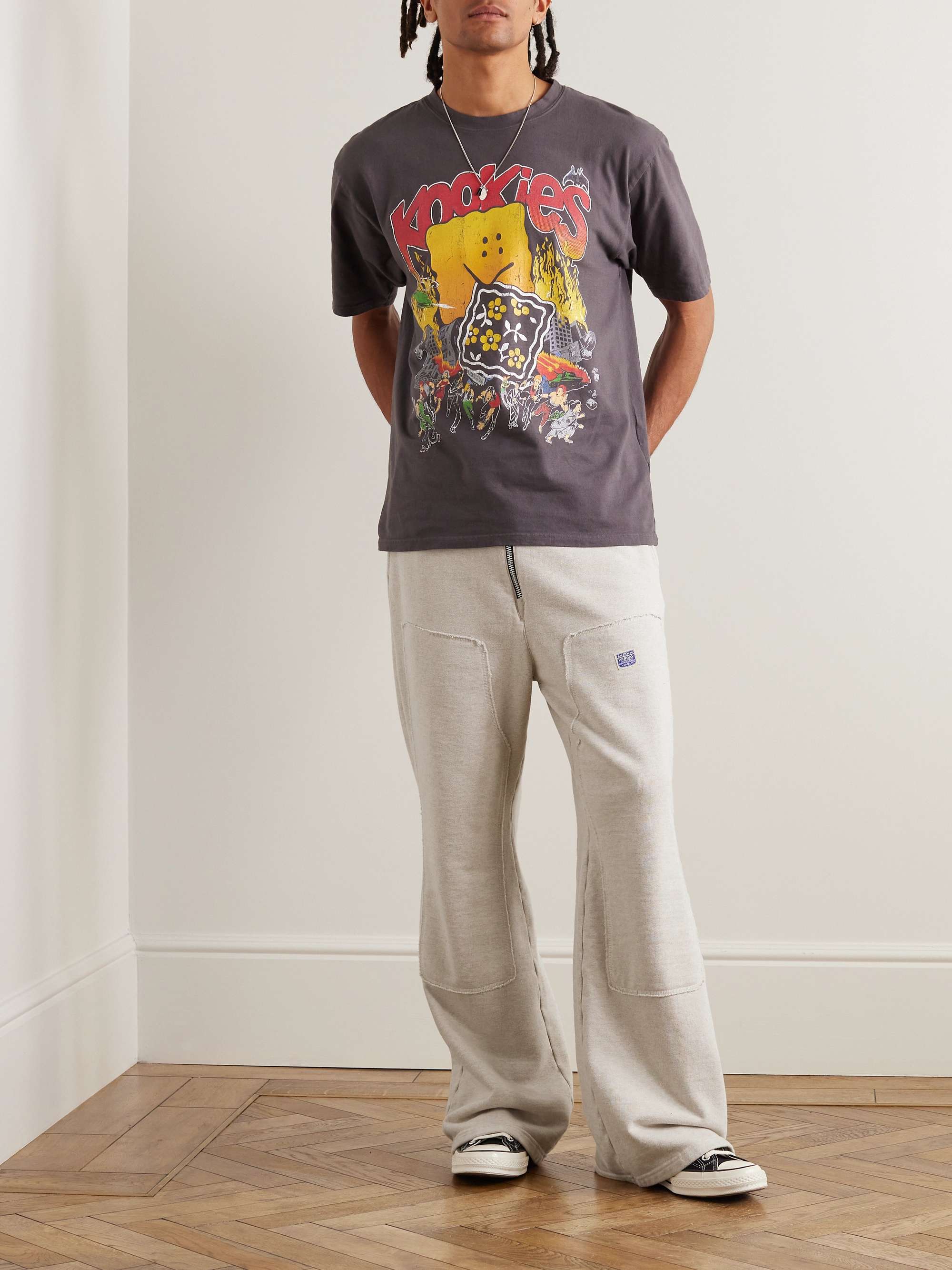 Flared Cotton-Jersey Sweatpants view