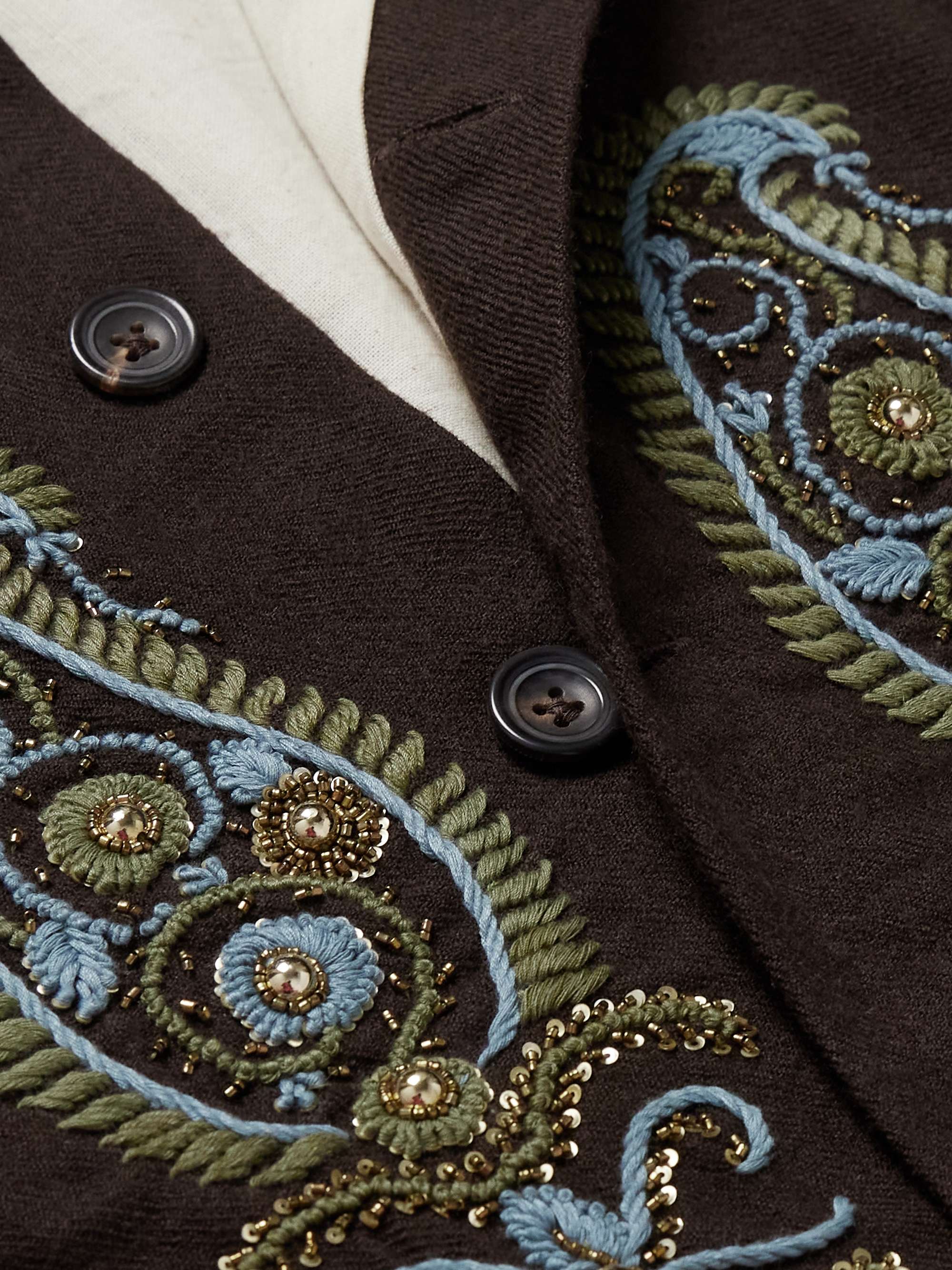 Embroidered Wool-Twill Jacket view