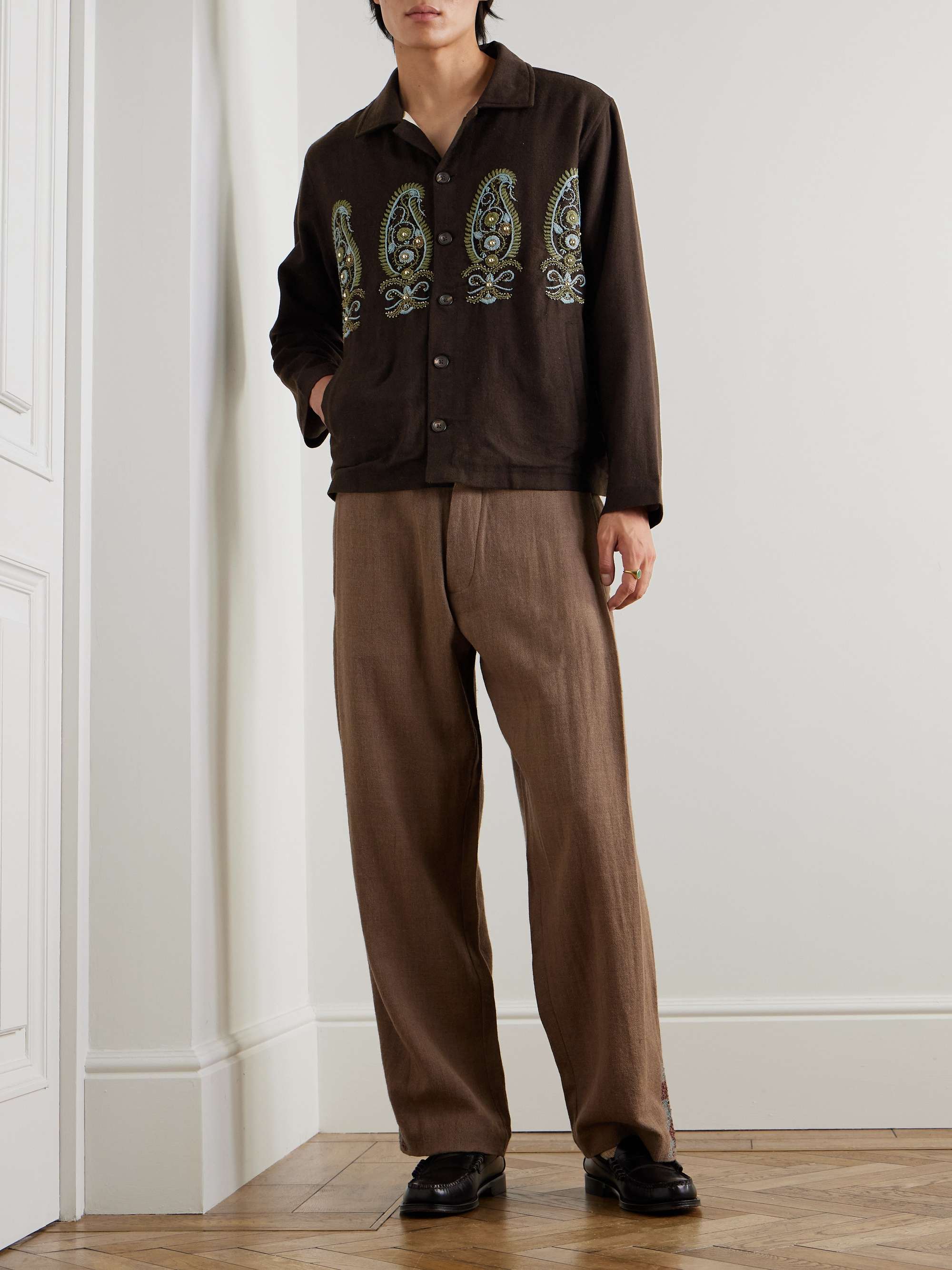 Embroidered Wool-Twill Jacket view