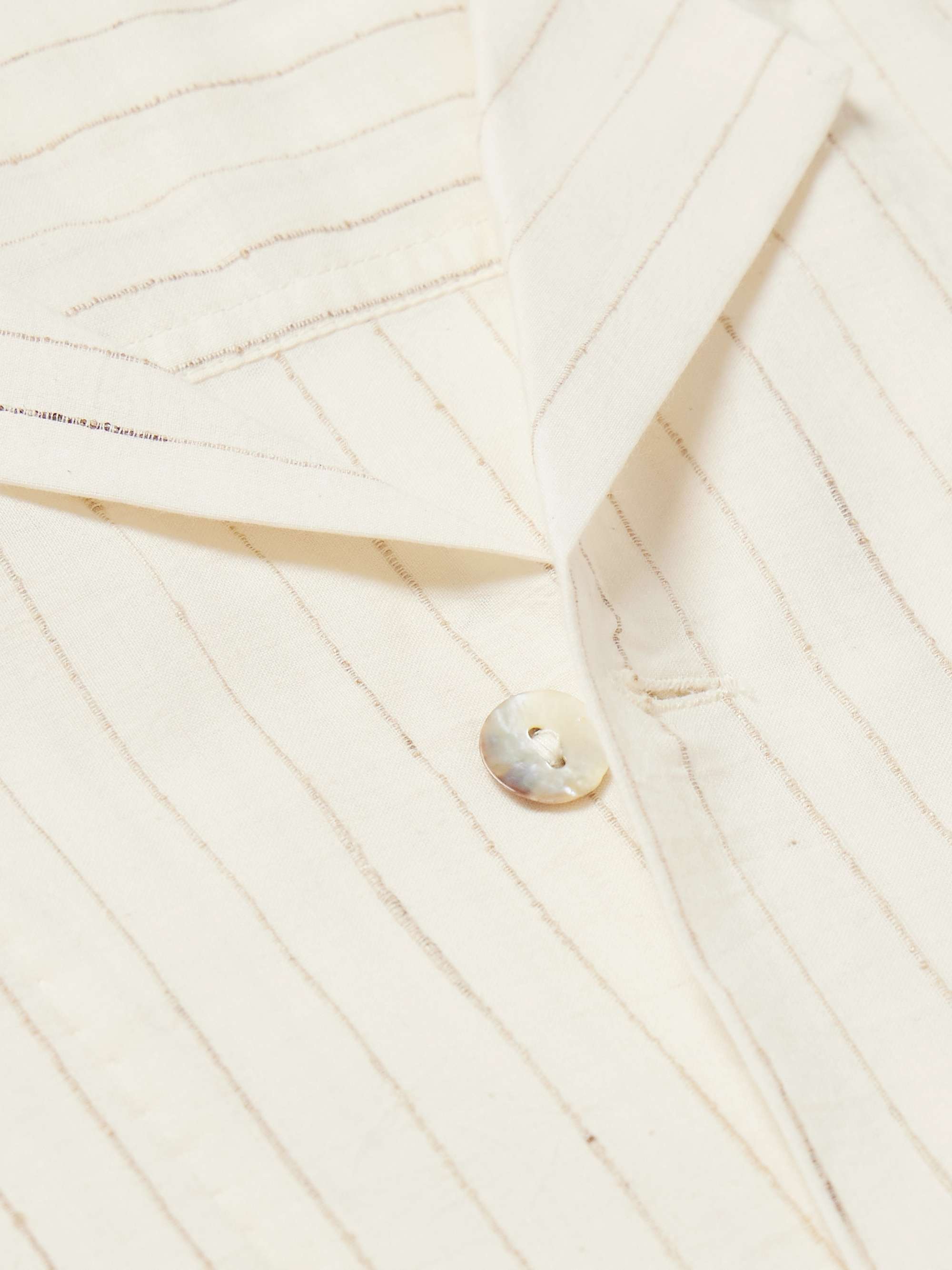 Camp-Collar Striped Cotton Shirt view