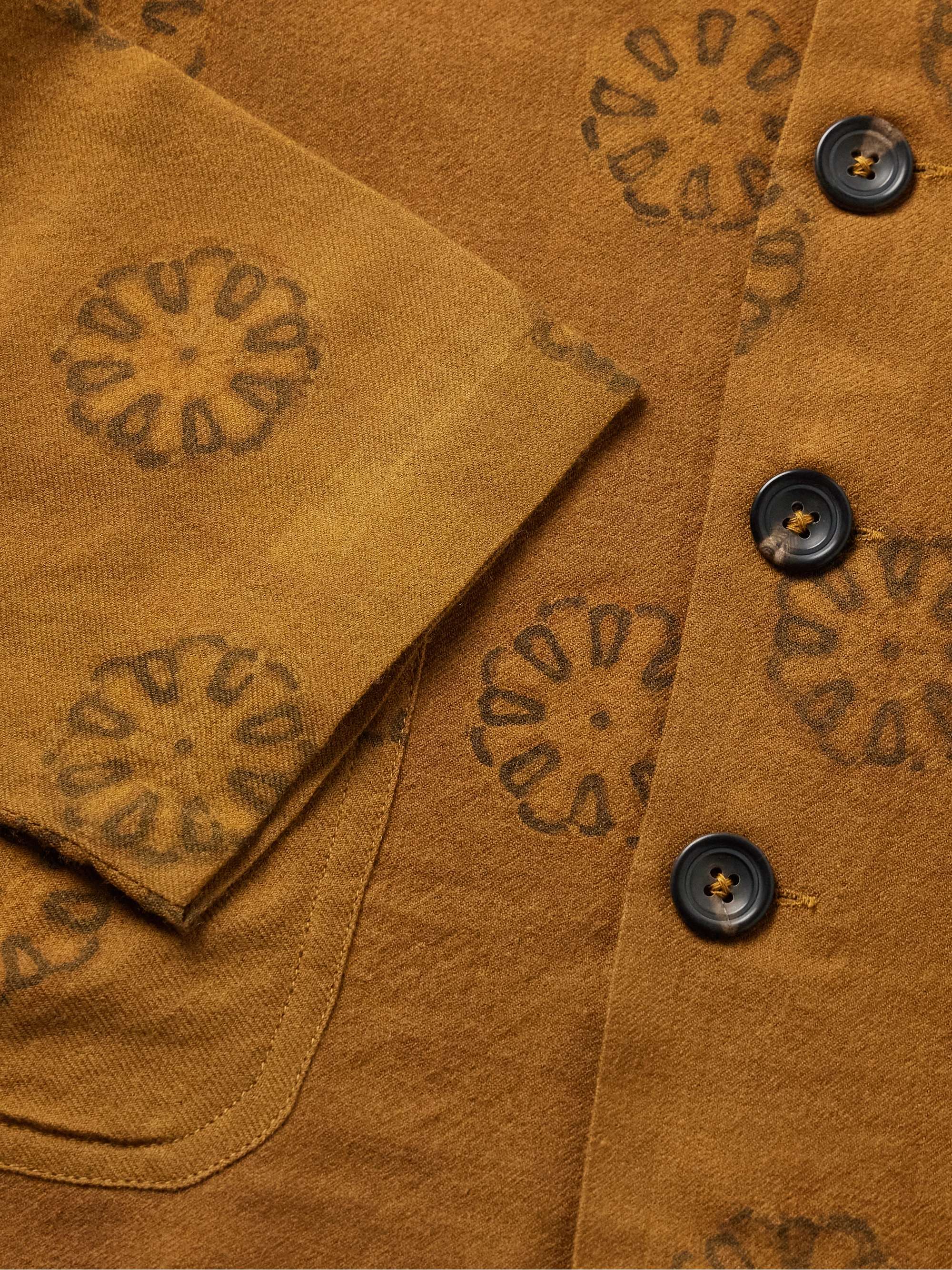Holkar Camp-Collar Printed Wool-Flannel Overshirt view