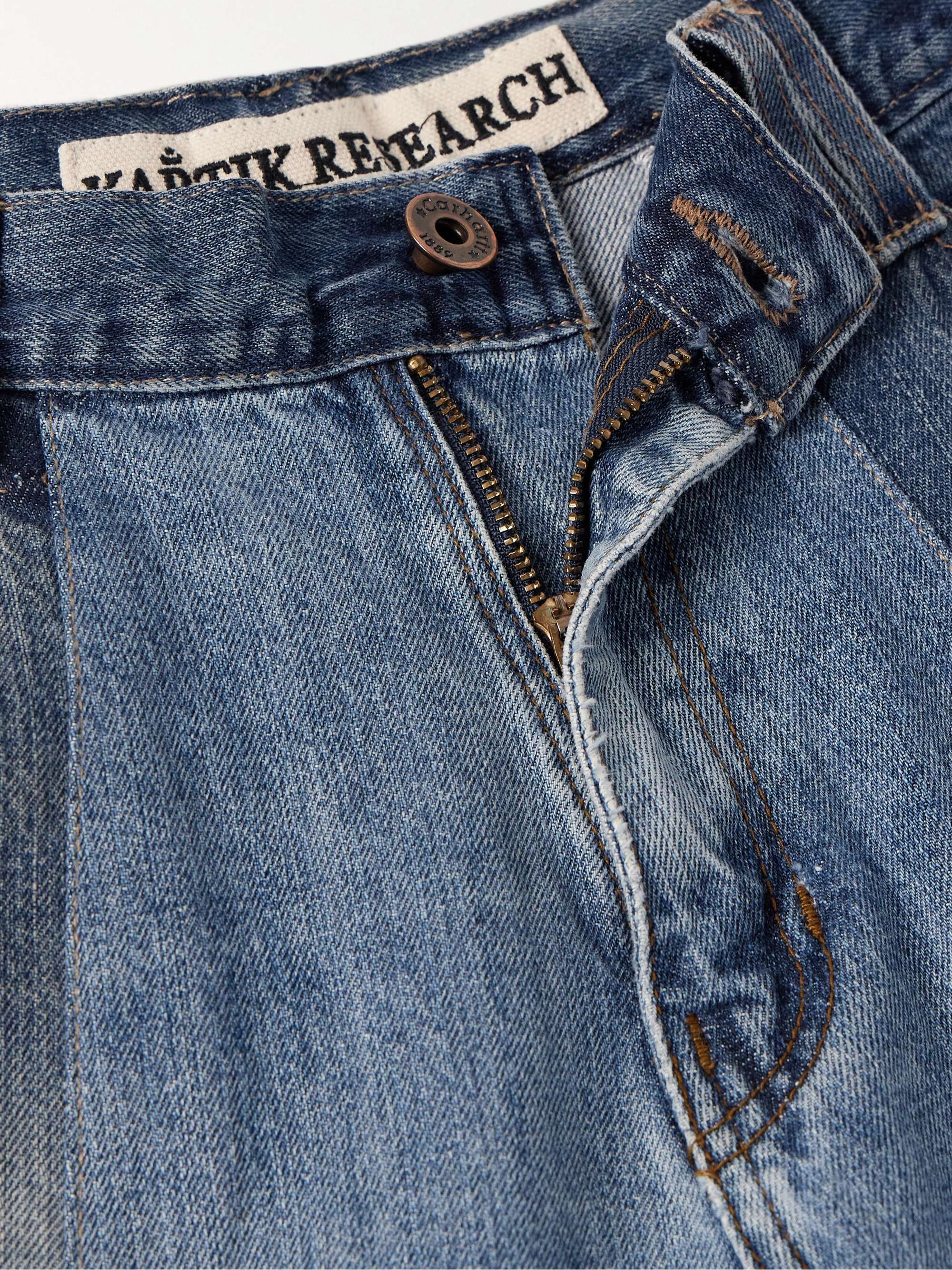 Straight-Leg Patchwork Embellished Upcycled Jeans view
