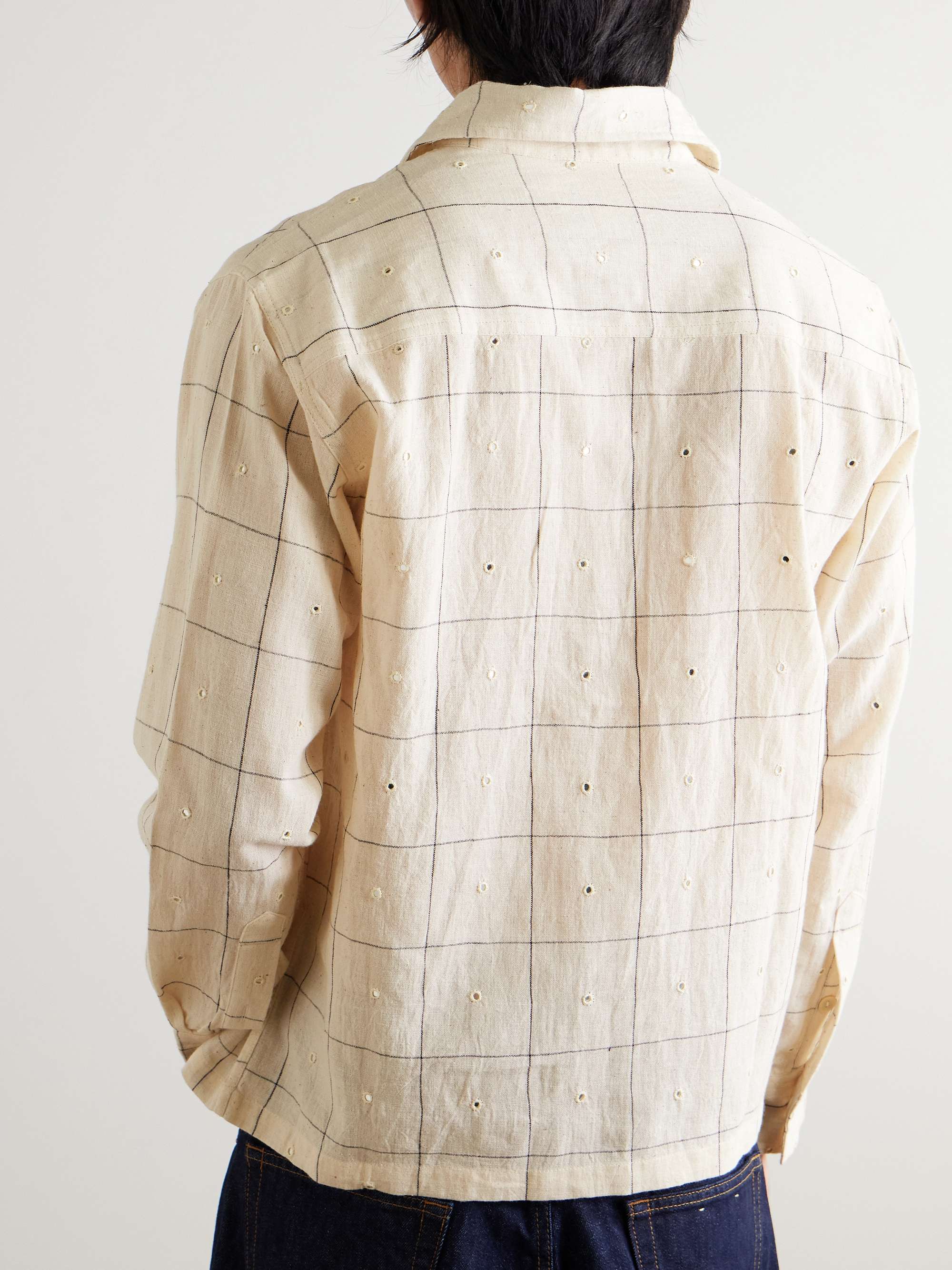 Embellished Checked Cotton Shirt view