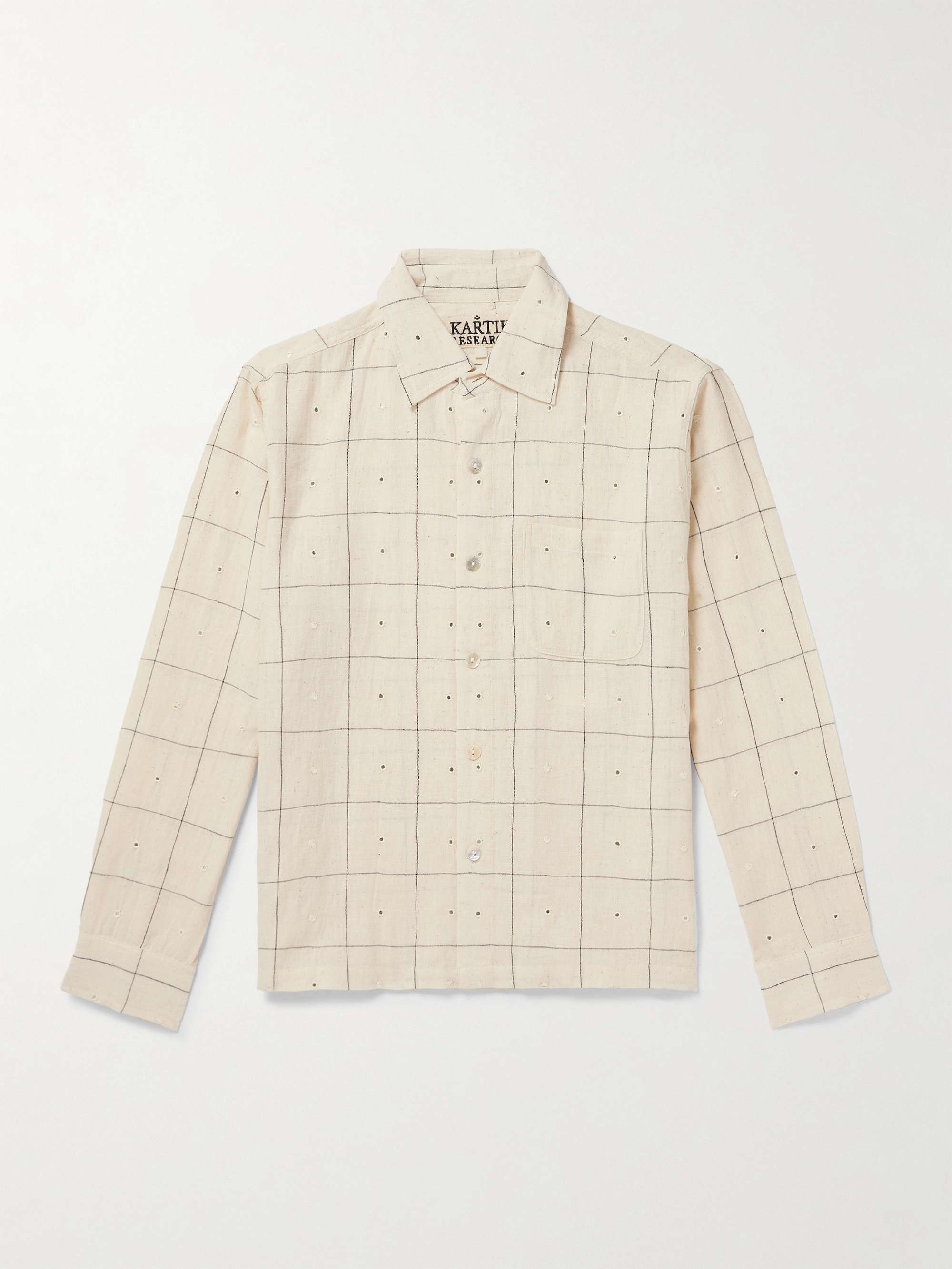 Embellished Checked Cotton Shirt view