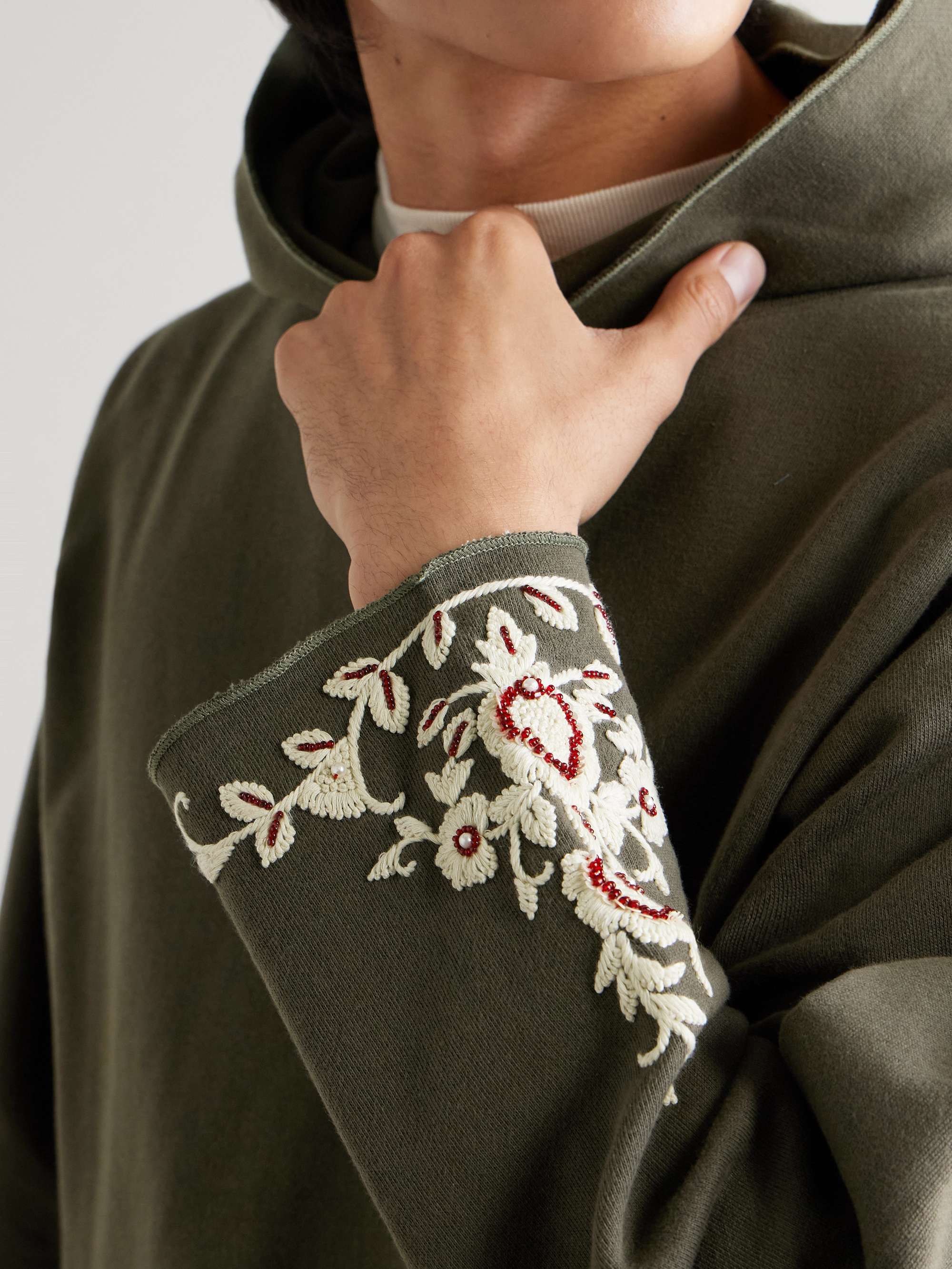+ Baracuta Embroidered Cotton-Jersey Hoodie view