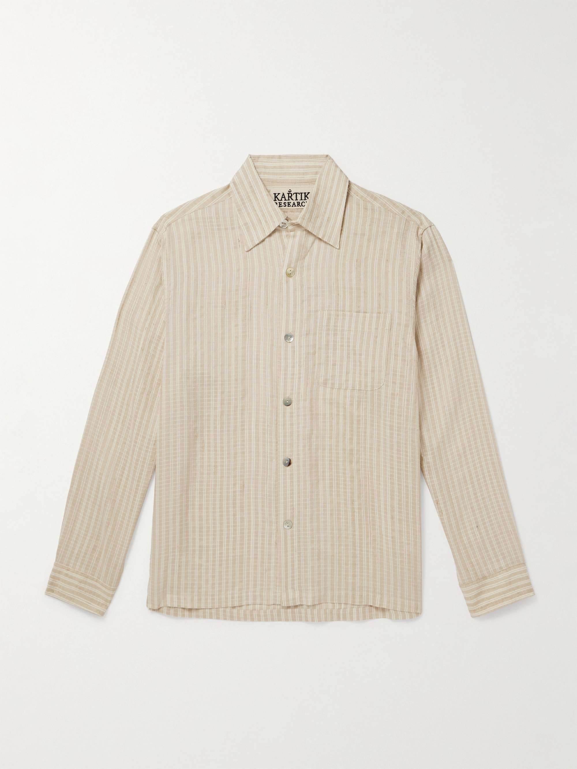 Pataudi Striped Silk and Cotton-Blend Shirt view