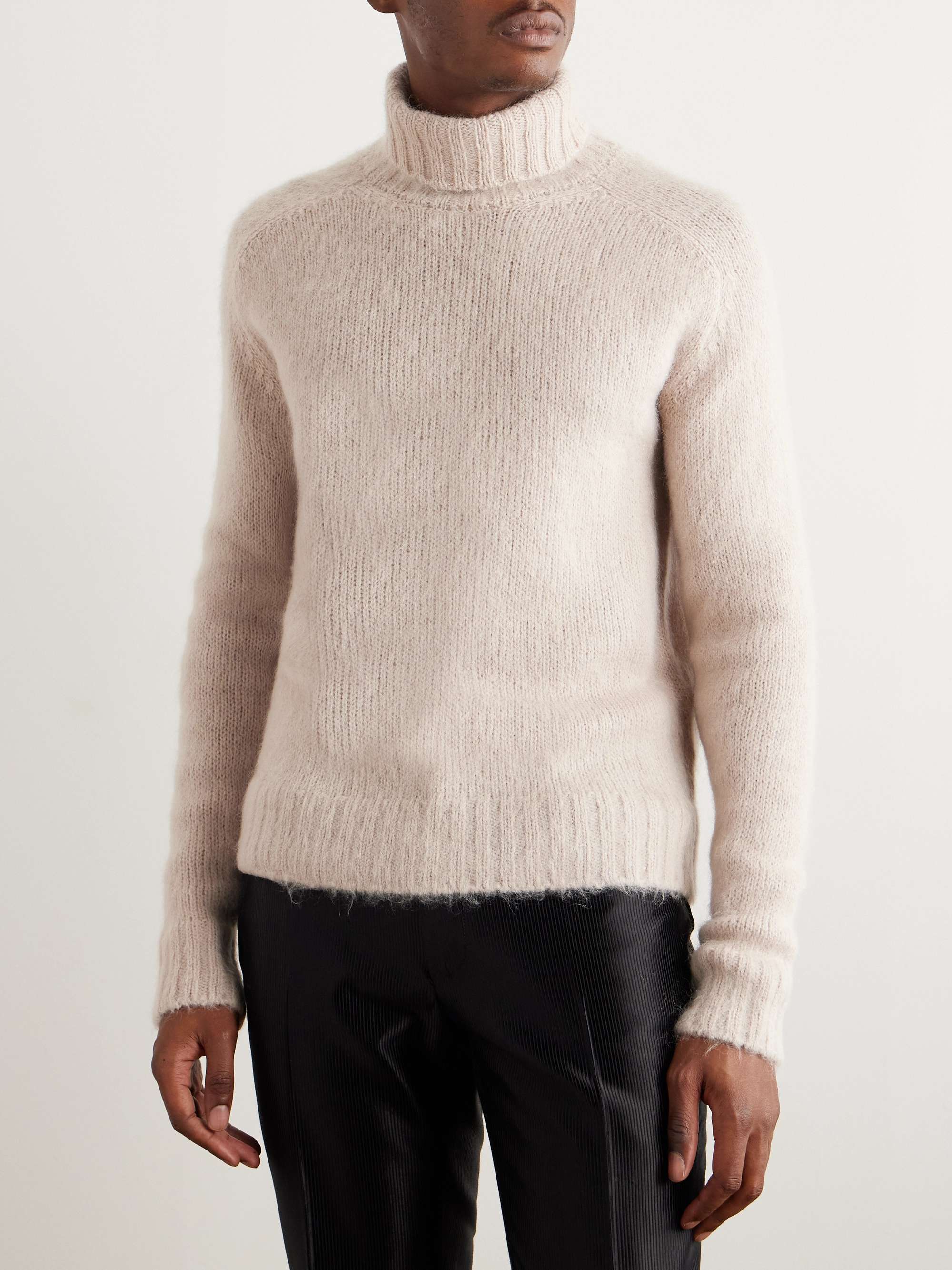 Slim-Fit Brushed Wool-Blend Rollneck Sweater view