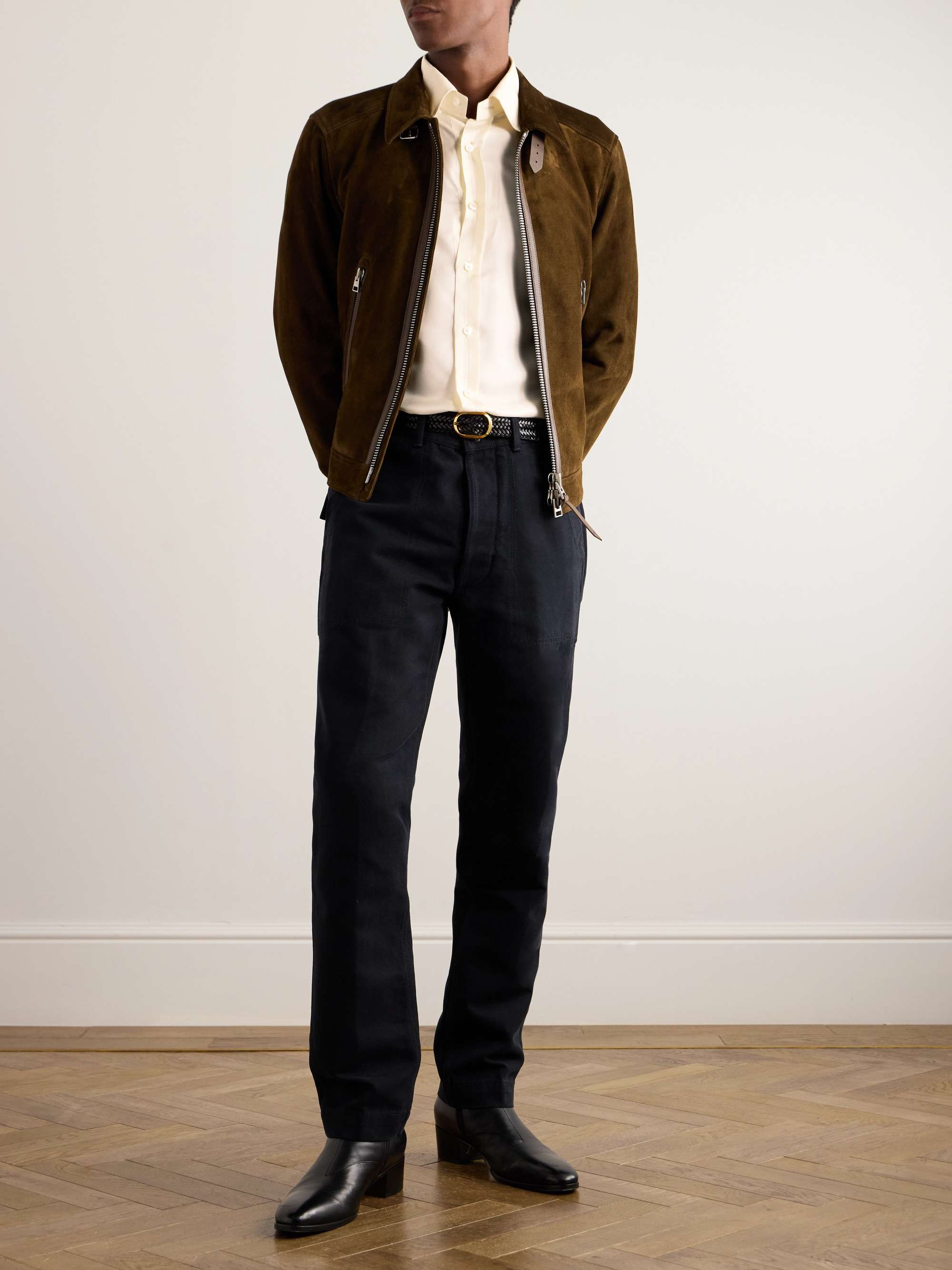 Slim-Fit Silk-Twill Shirt view