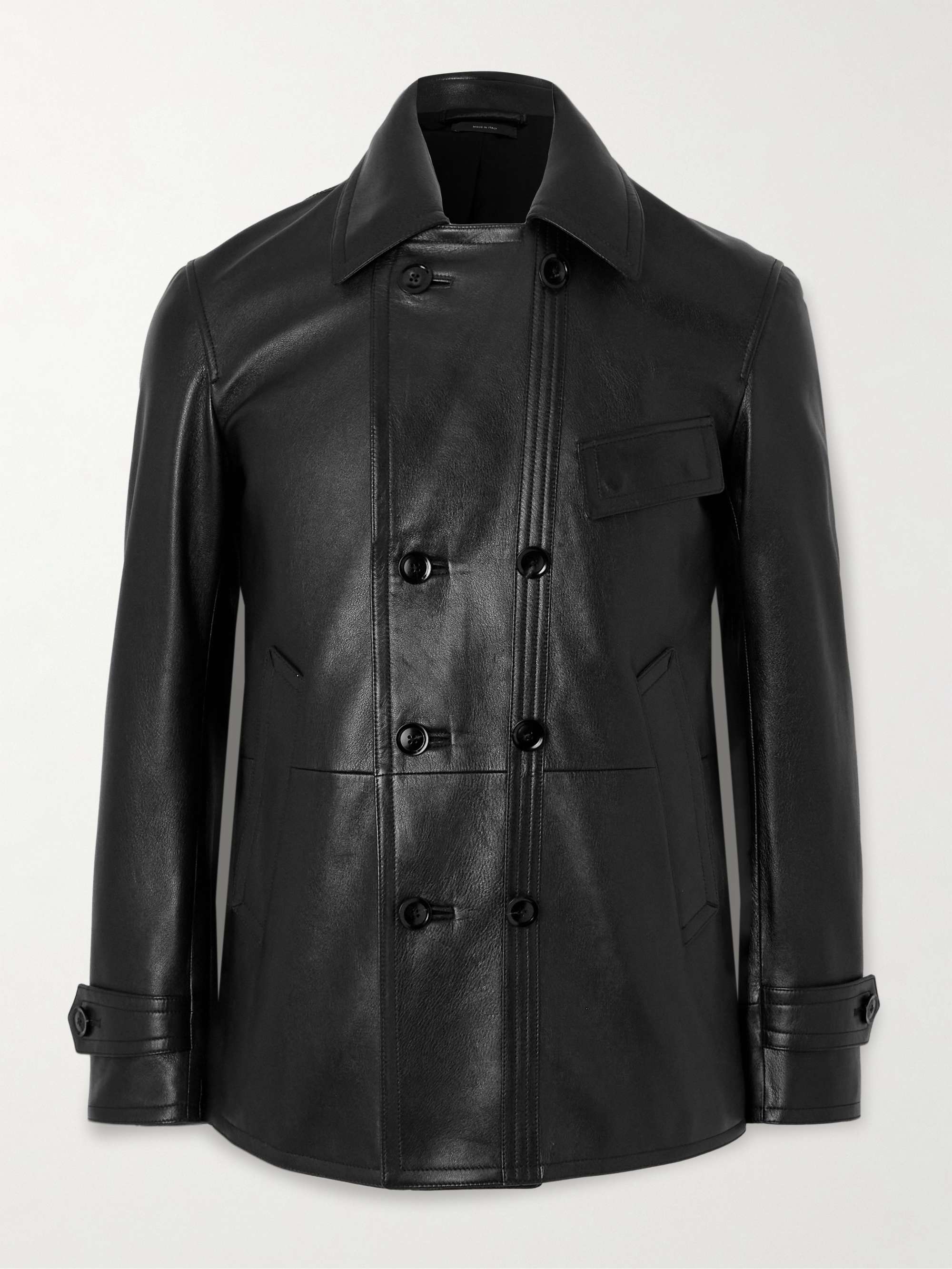 Leather Peacoat view