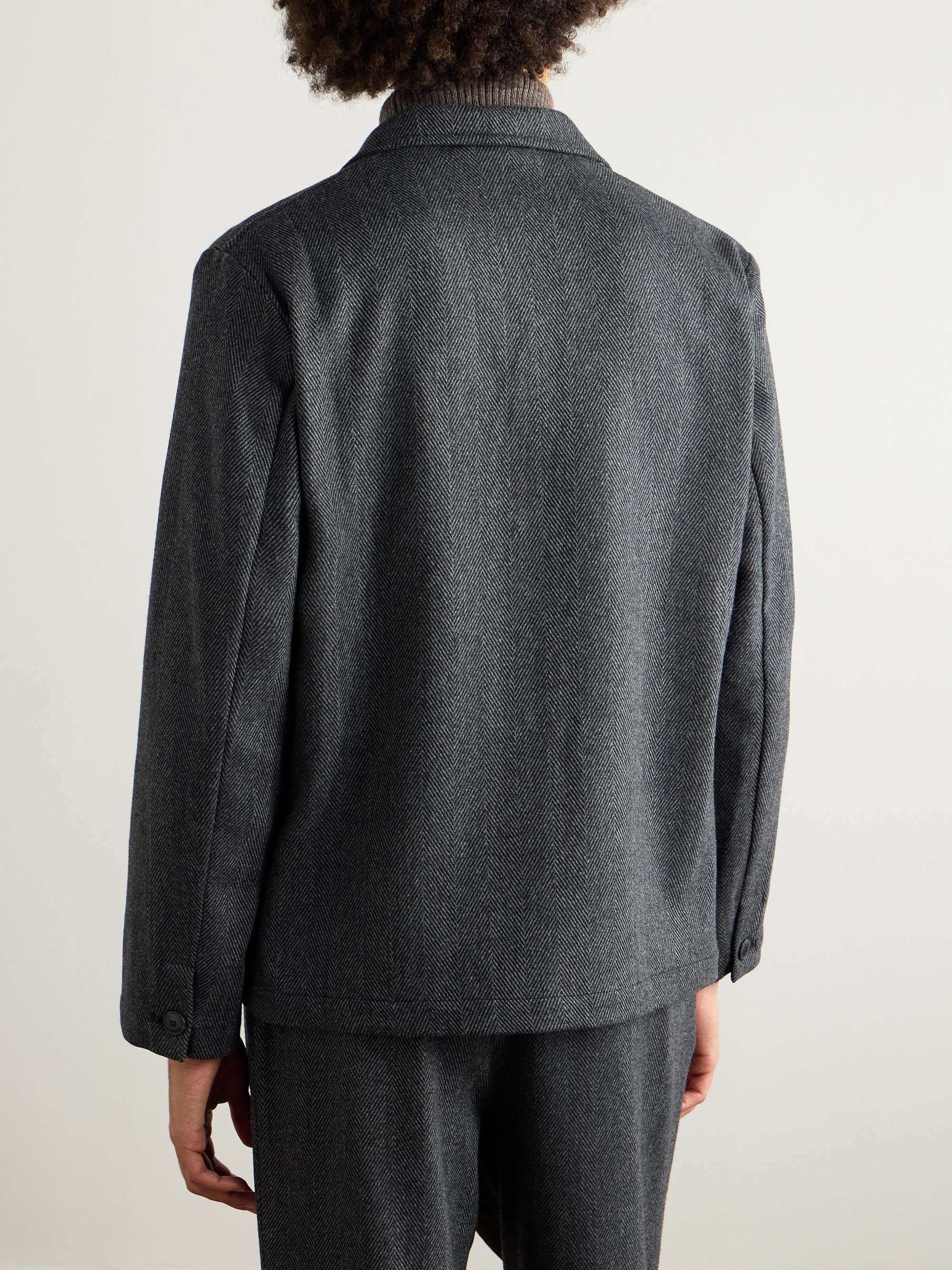Traveler Herringbone Wool and Cashmere-Blend Shirt Jacket view