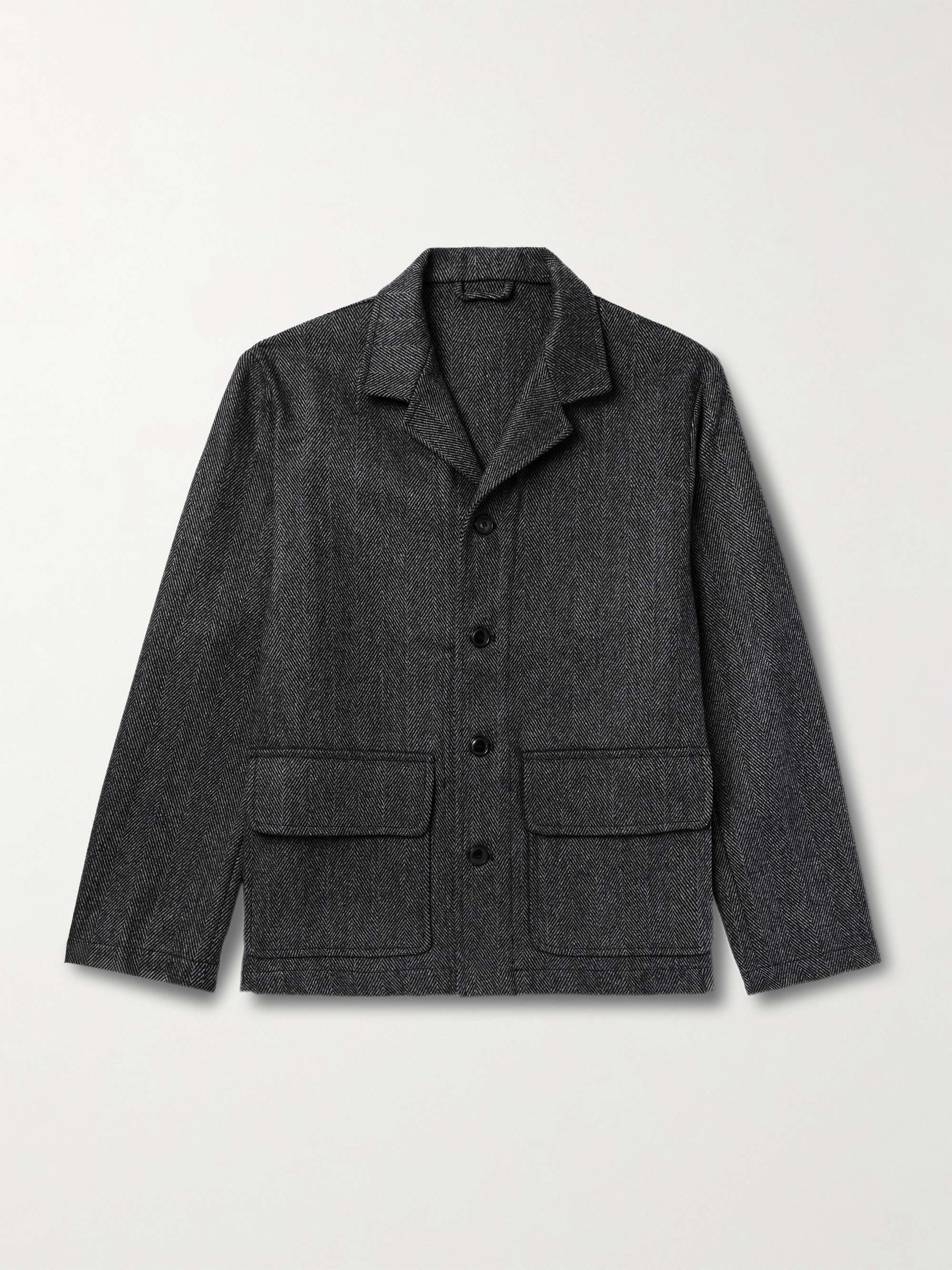 Traveler Herringbone Wool and Cashmere-Blend Shirt Jacket view