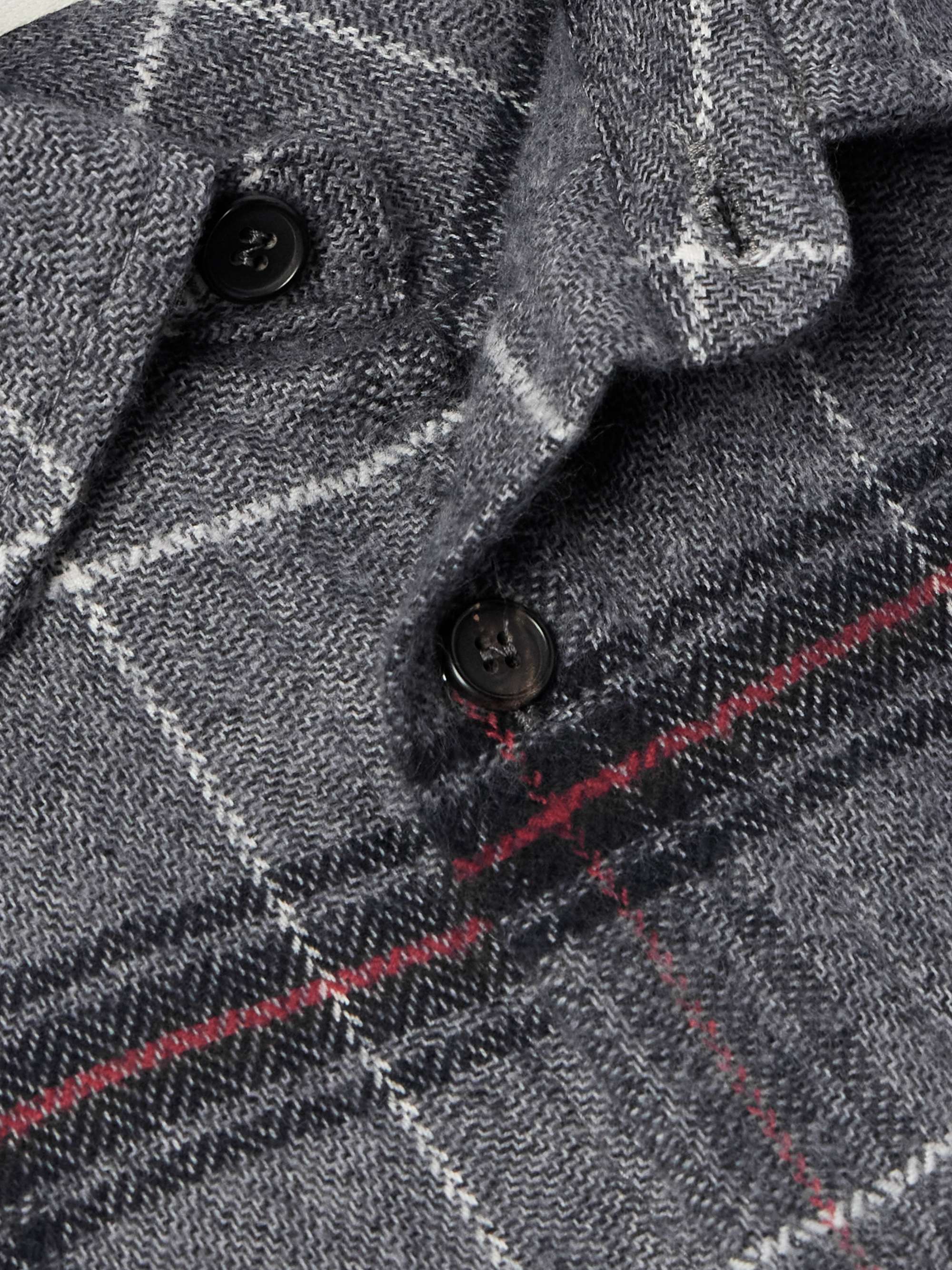 Field Checked Brushed Herringbone Cotton-Flannel Shirt view