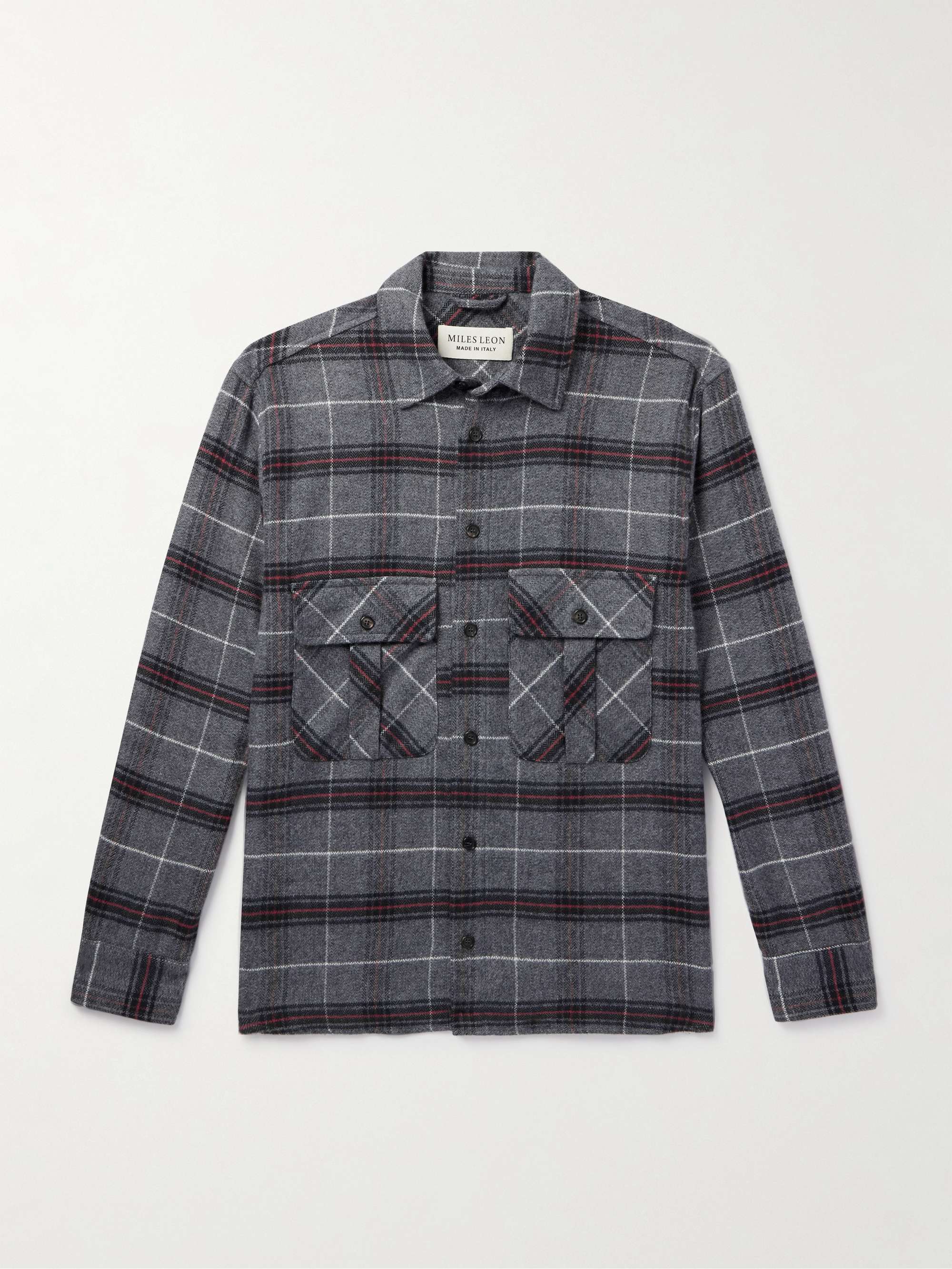 Field Checked Brushed Herringbone Cotton-Flannel Shirt view