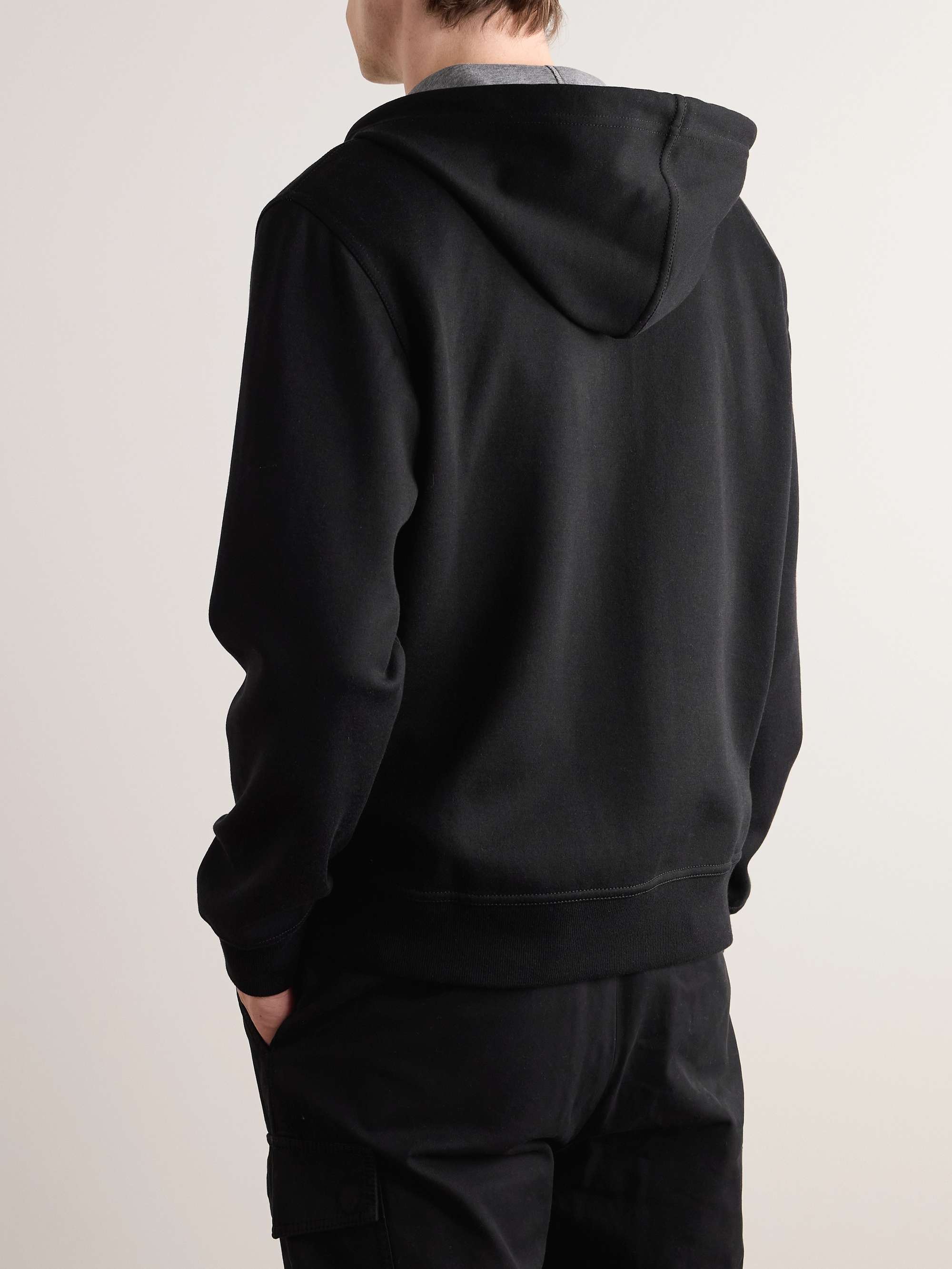 Cotton-Blend Jersey Zip-Up Hoodie view