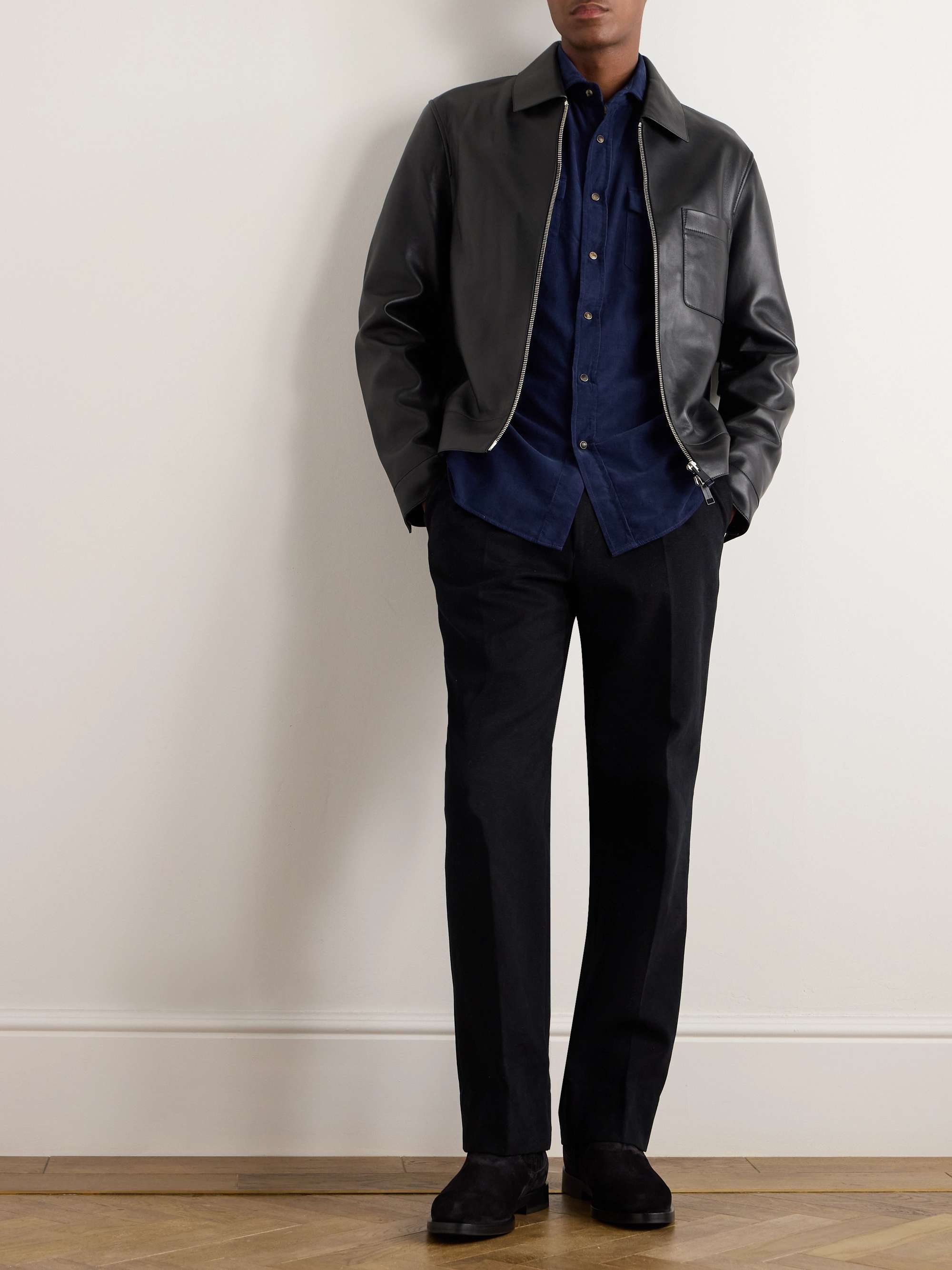 Cutaway-Collar Cotton-Corduroy Western Shirt view