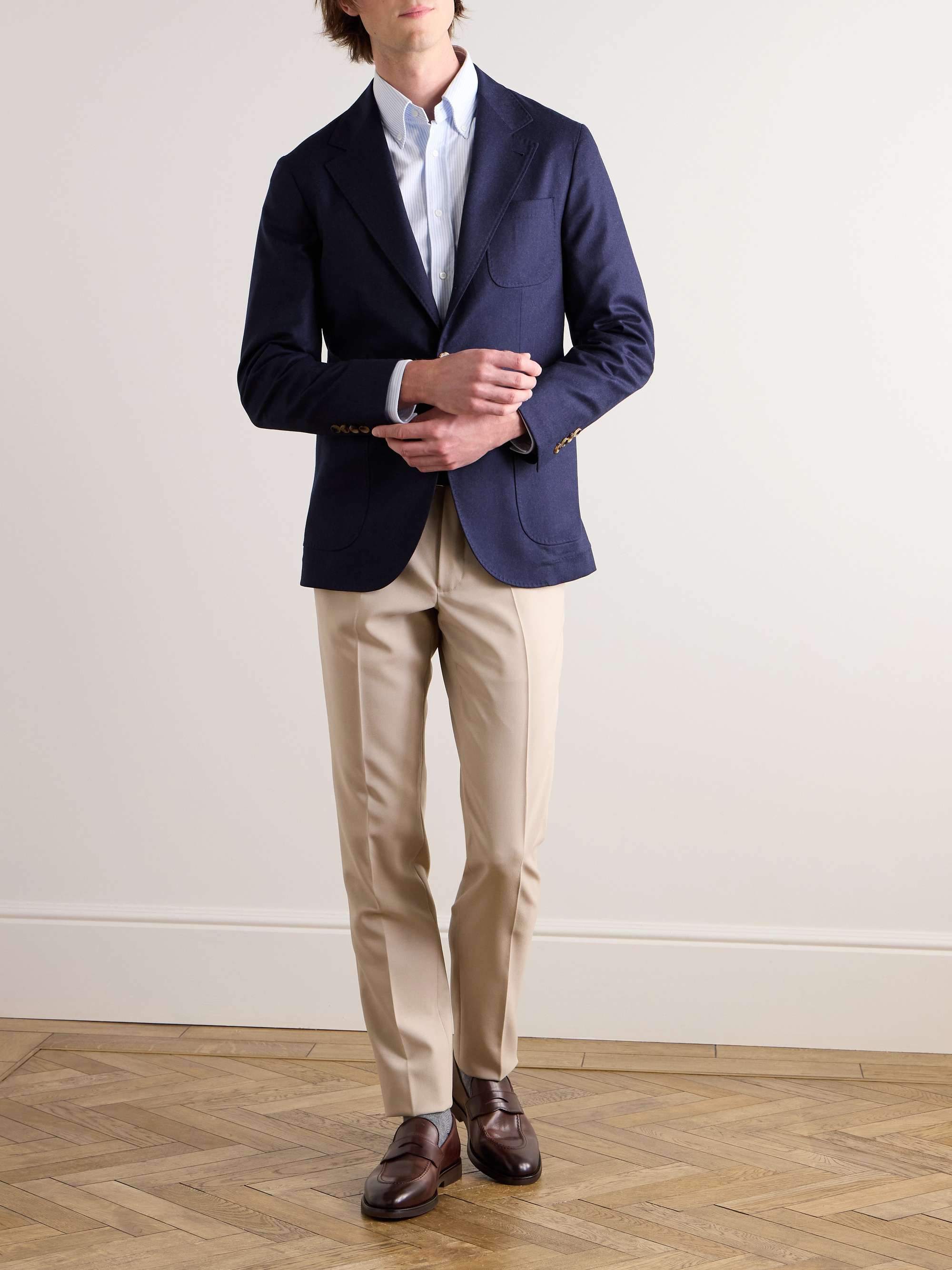 Unstructured Virgin Wool-Flannel Blazer view
