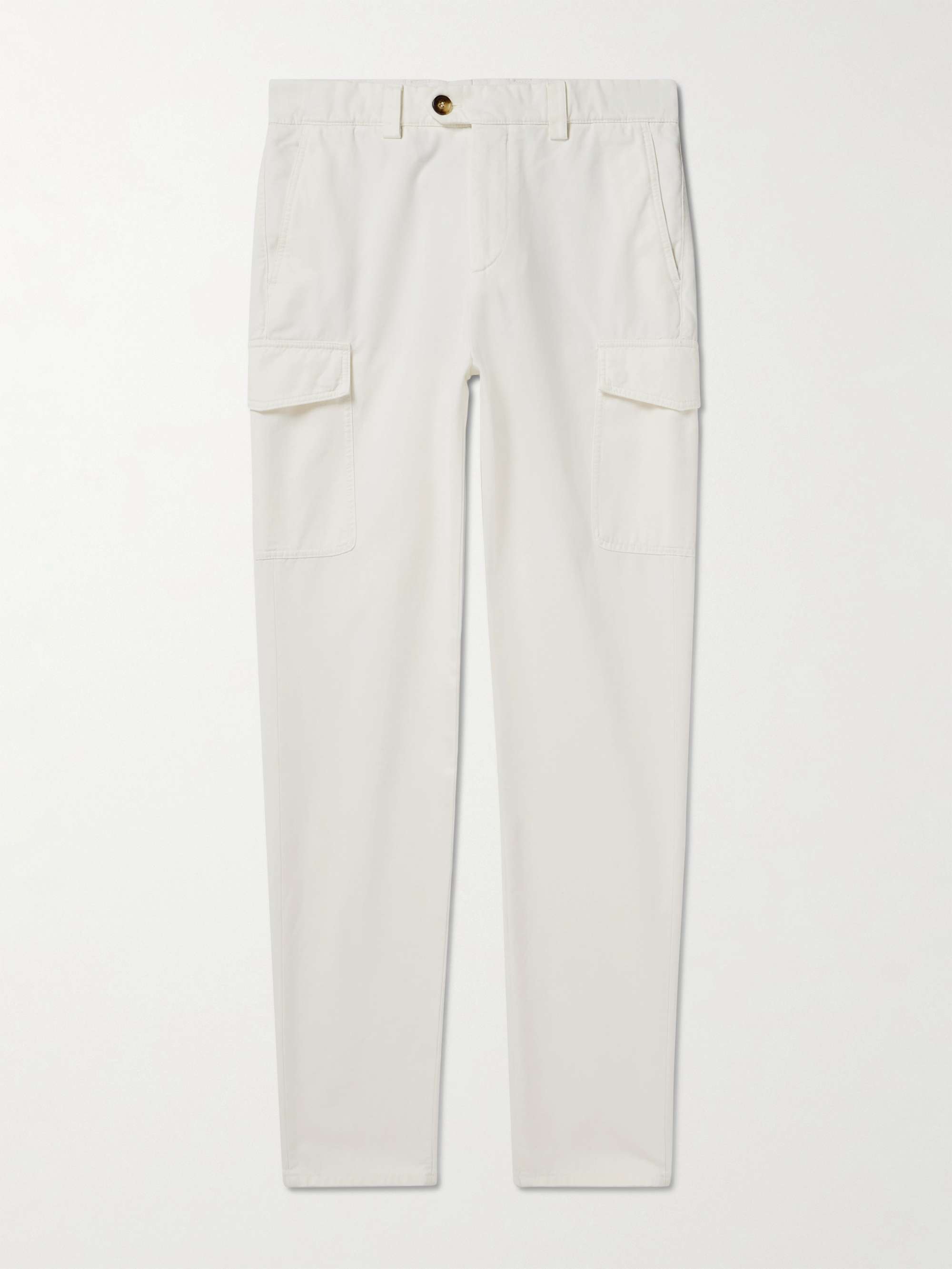 Straight-Leg Cotton-Twill Cargo Trousers view