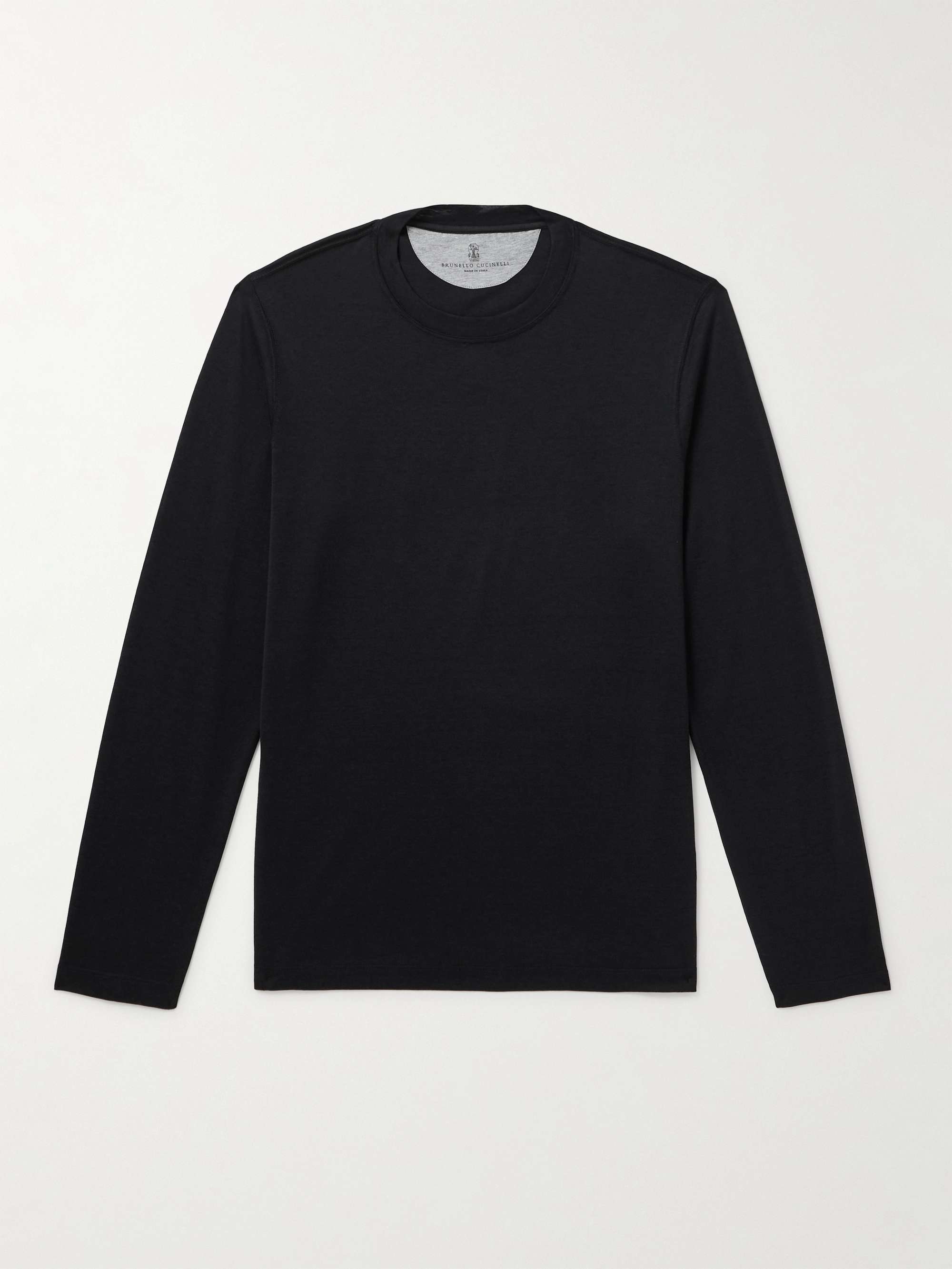 Layered Silk and Cotton-Blend Jersey T-Shirt view