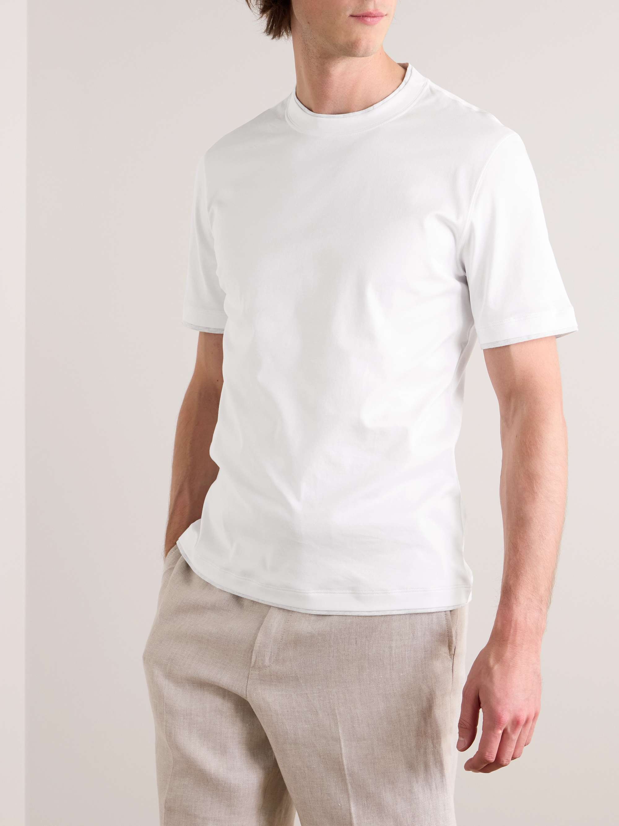 Layered Cotton-Jersey T-Shirt view