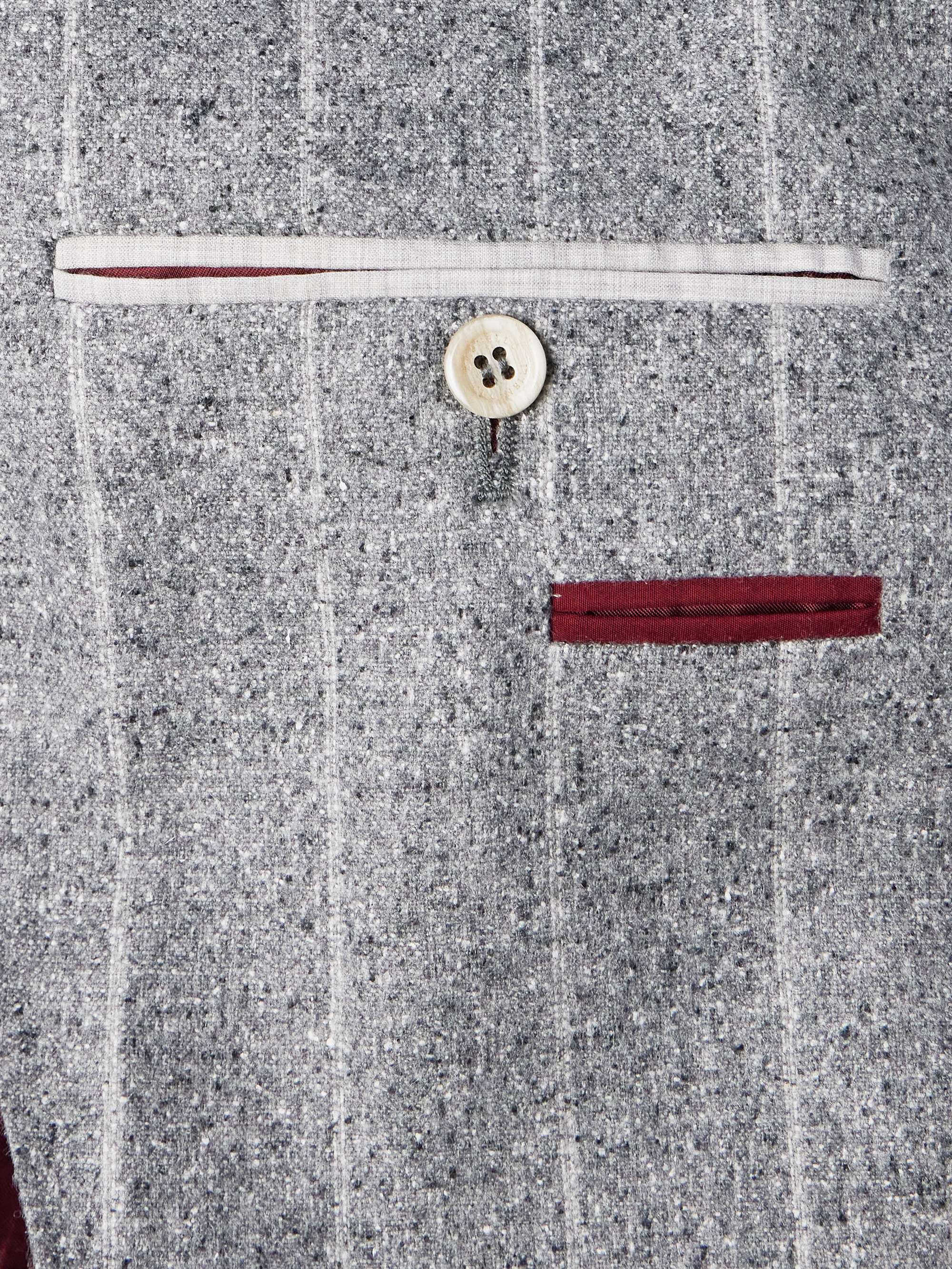 Double-Breasted Striped Silk, Wool and Cashmere-Blend Blazer view