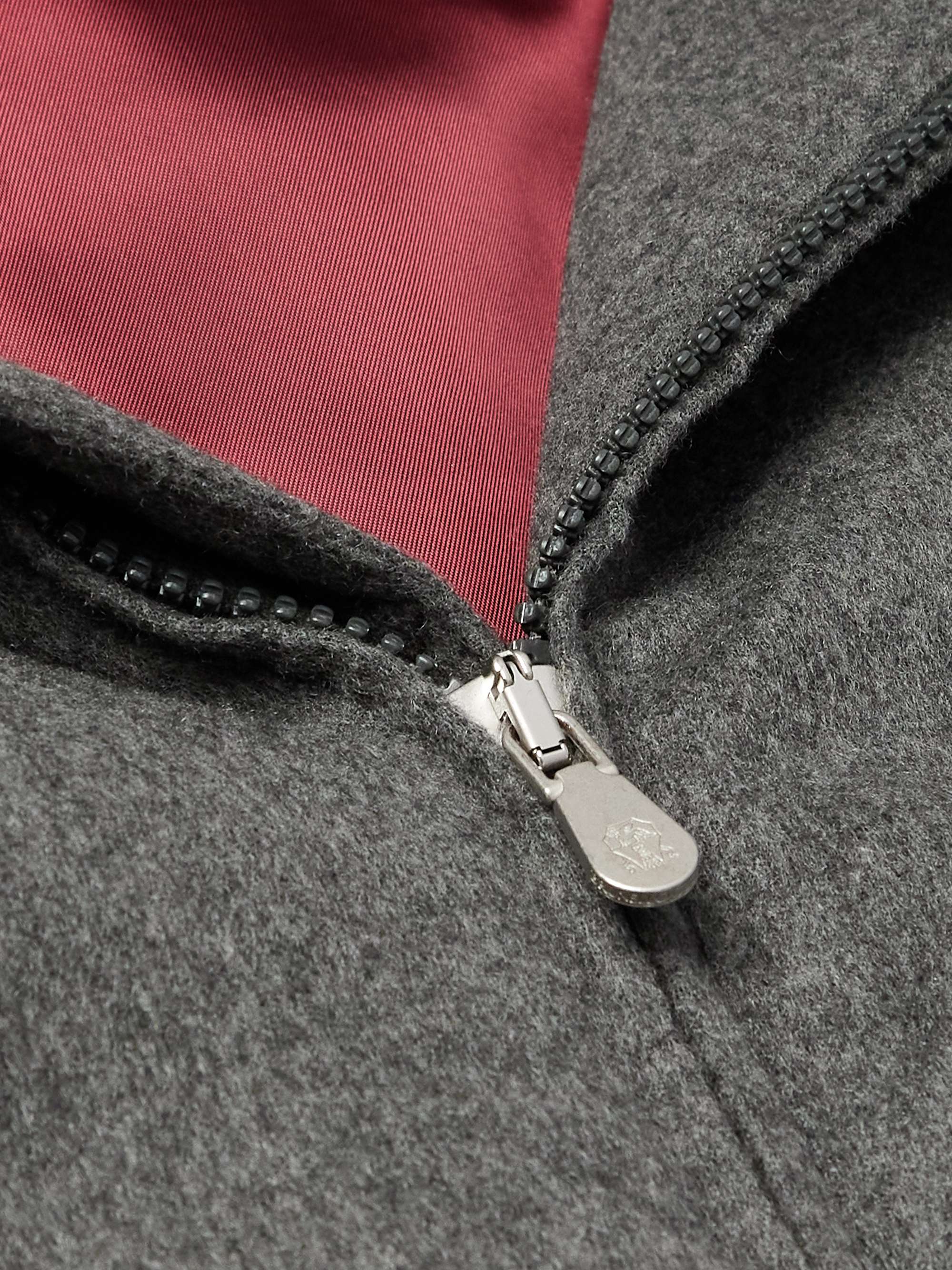 Shearling-Trimmed Padded Cashmere Bomber Jacket view