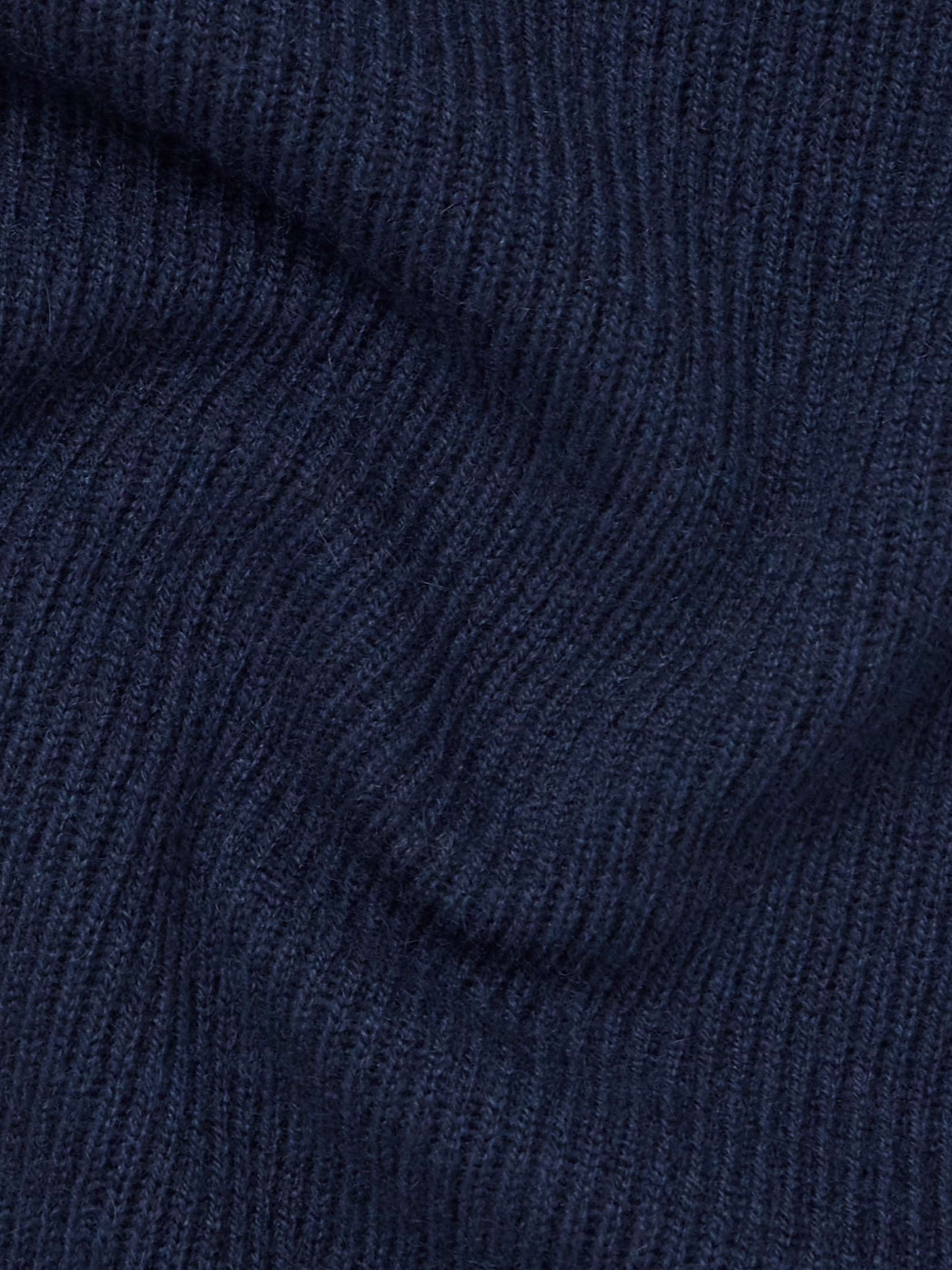 Ribbed Cashmere Half-Zip Sweater view