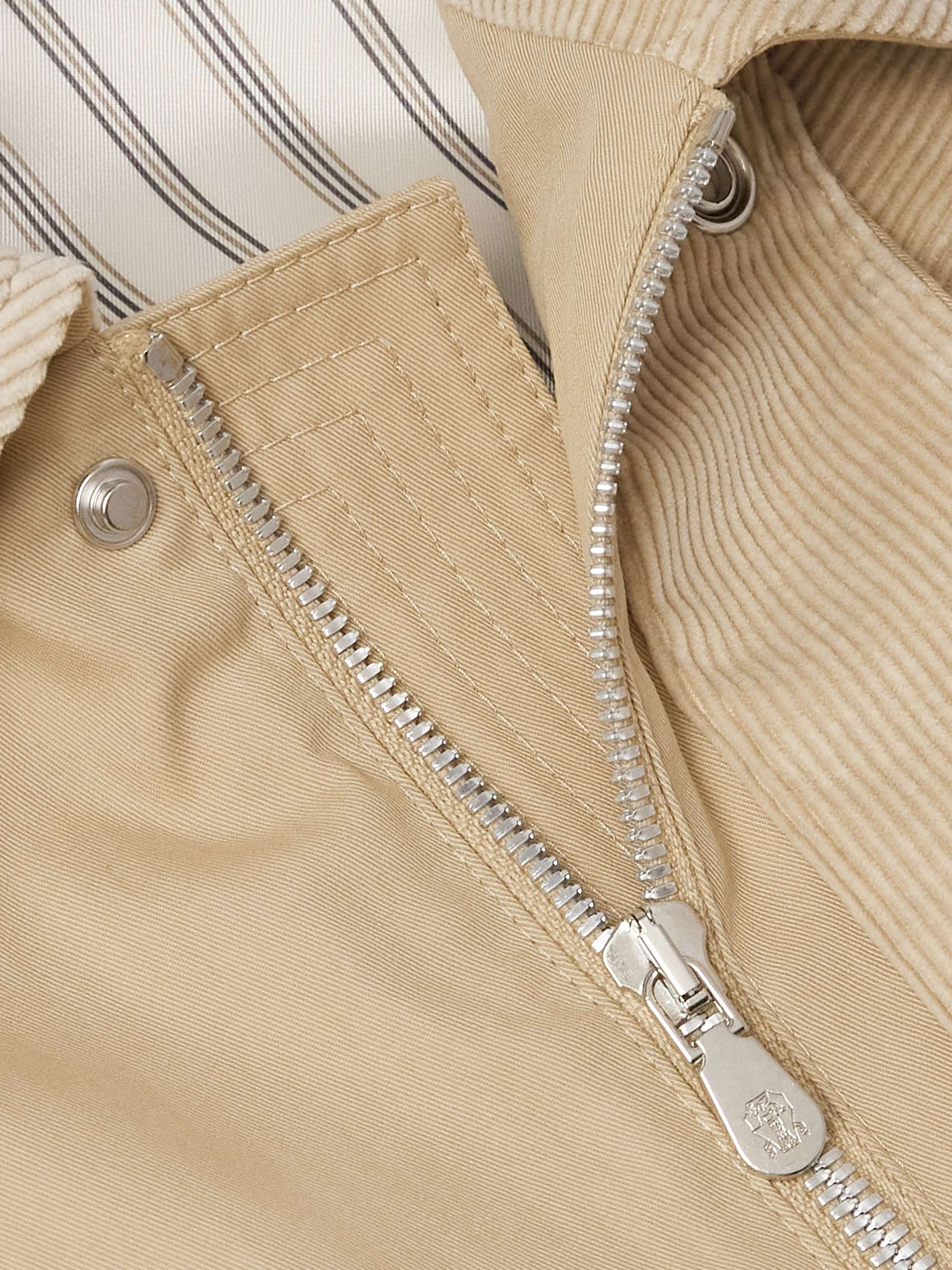Corduroy-Trimmed Cotton-Blend Gabardine Field Jacket view