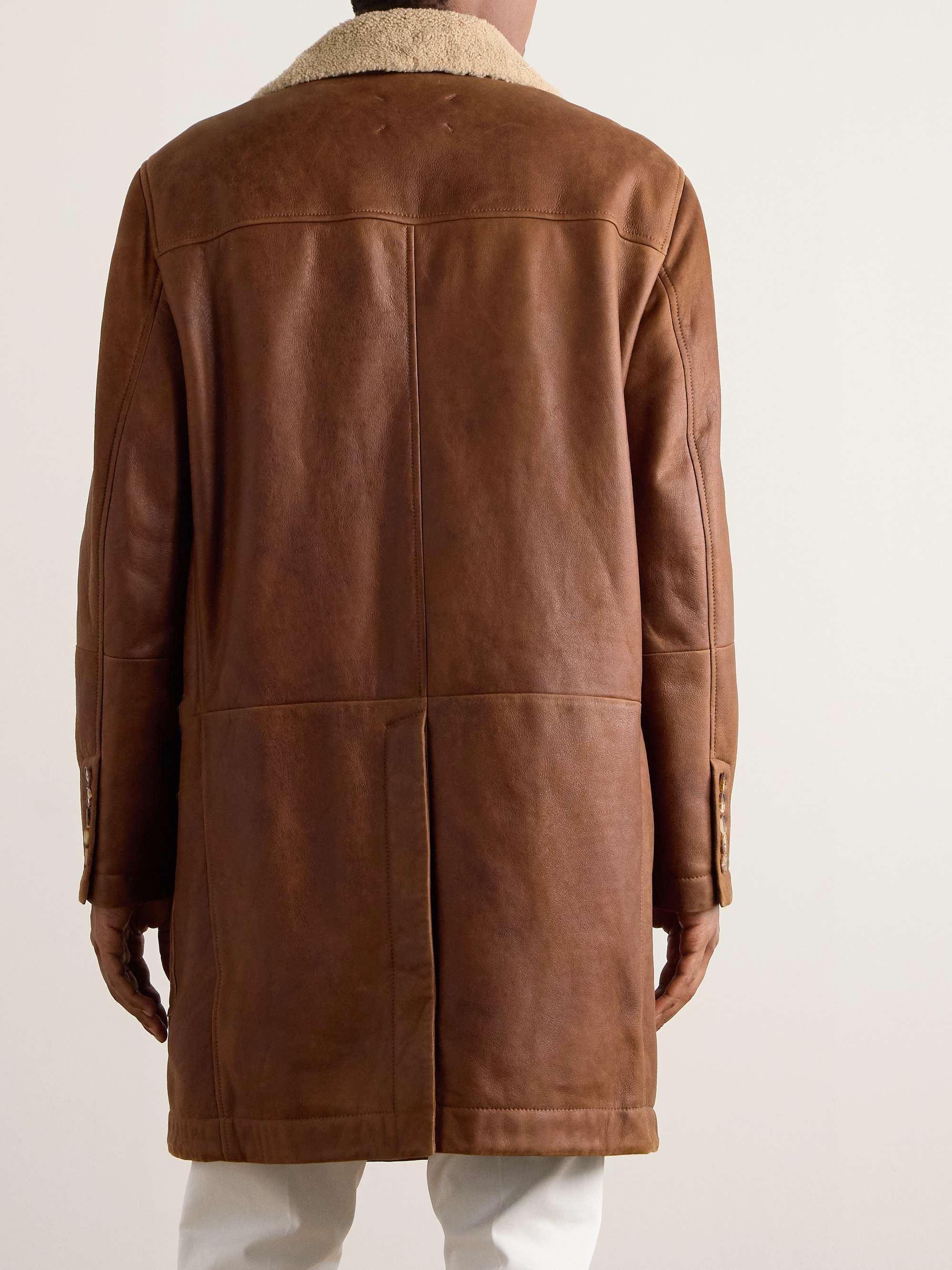 Double-Breasted Shearling Peacoat view
