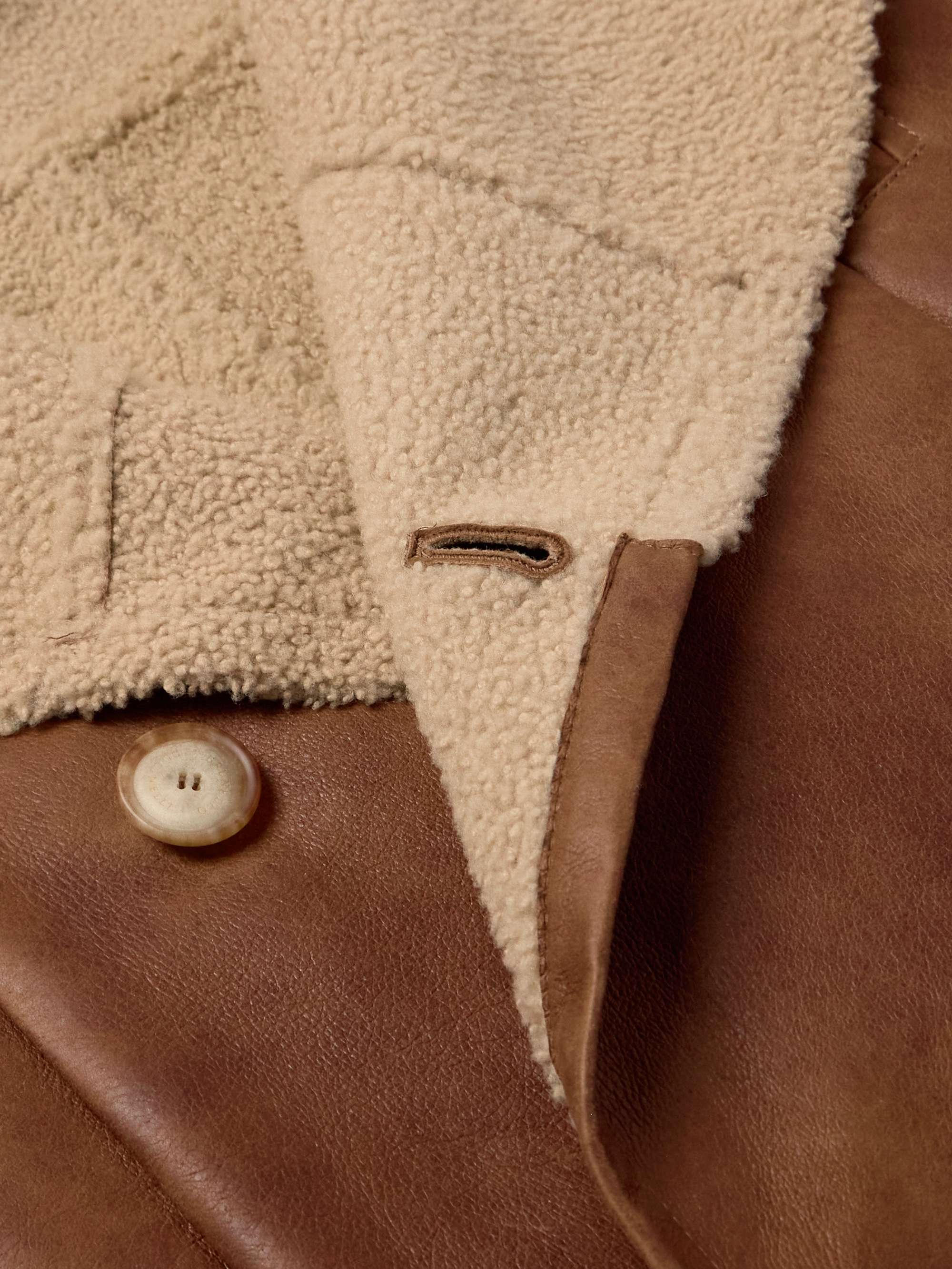 Double-Breasted Shearling Peacoat view