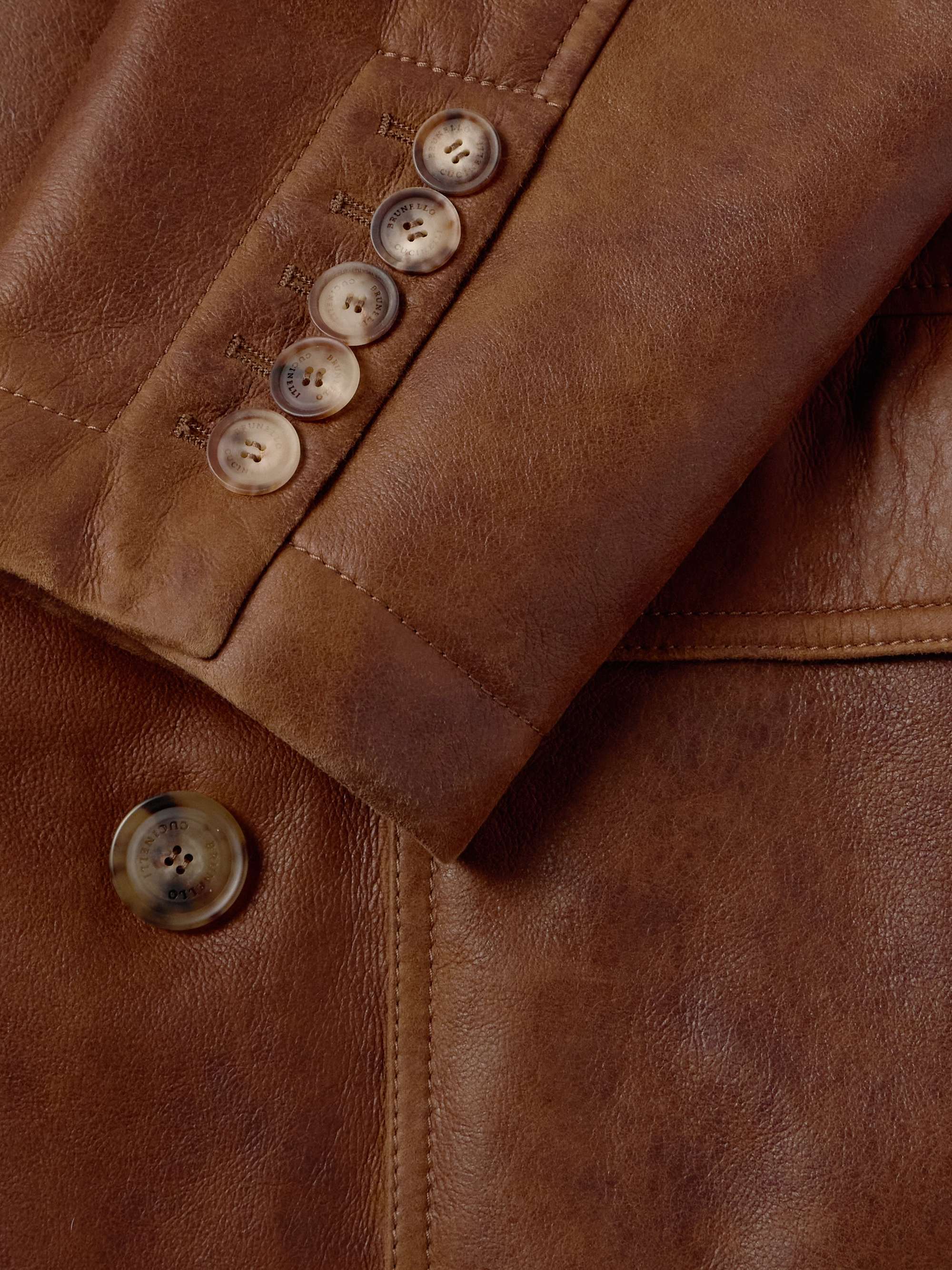 Double-Breasted Shearling Peacoat view