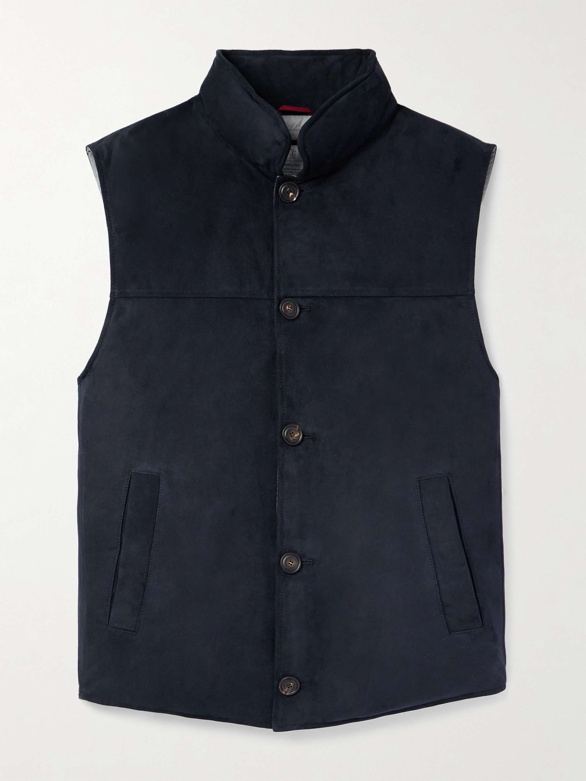 Padded Suede Down Gilet view