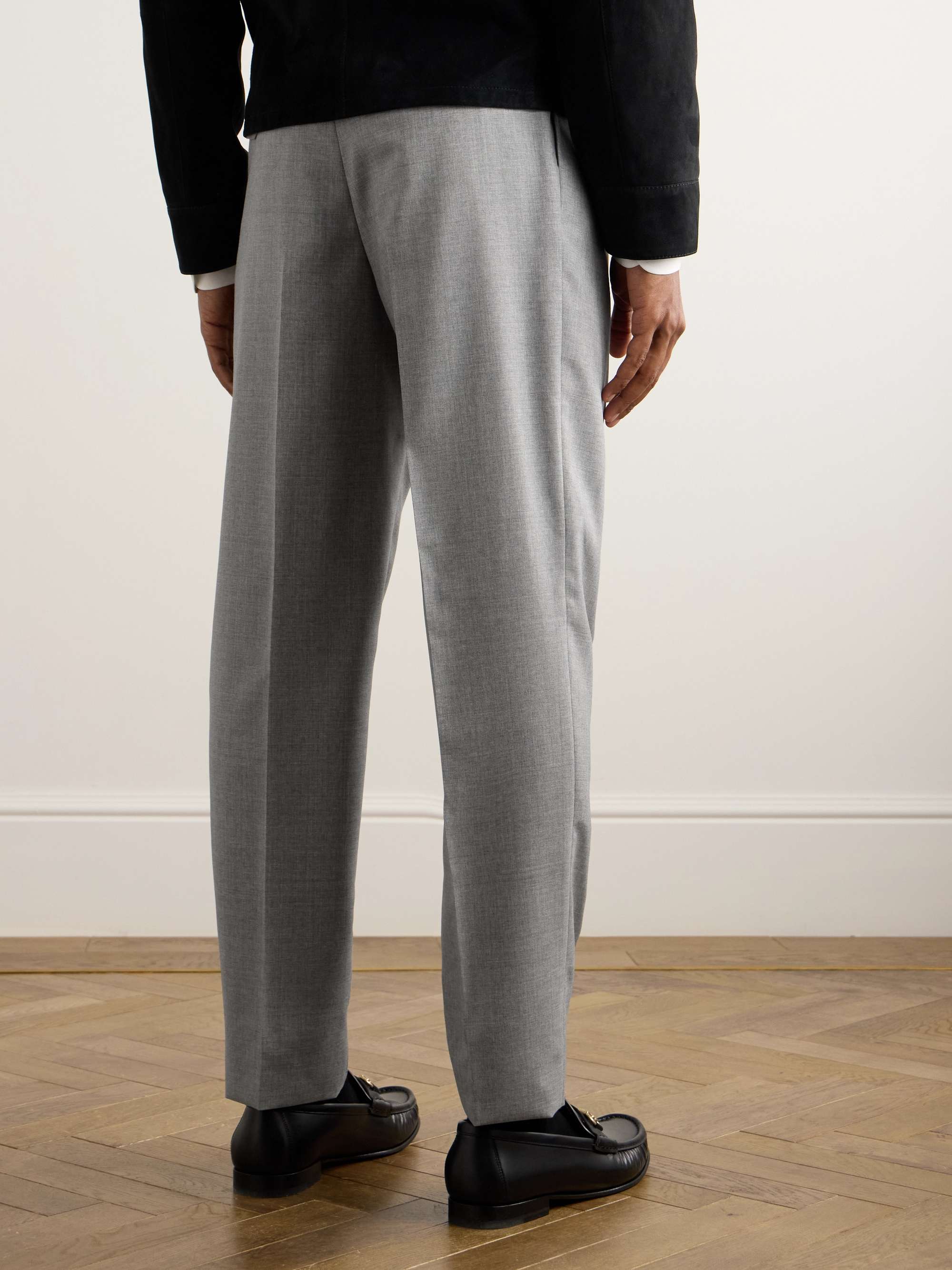 Tapered Pleated Wool Trousers view