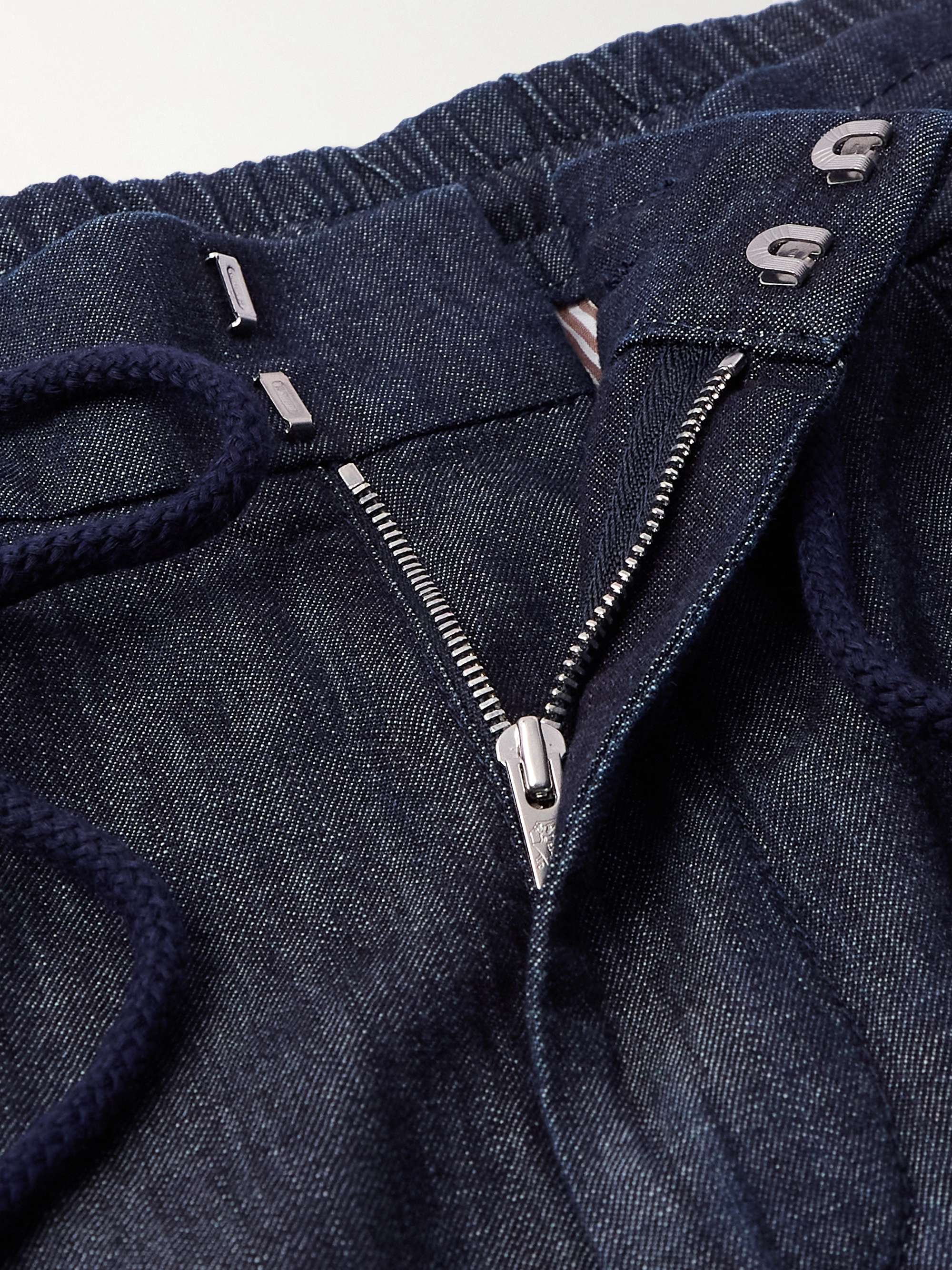 Pleated Denim Drawstring Trousers view